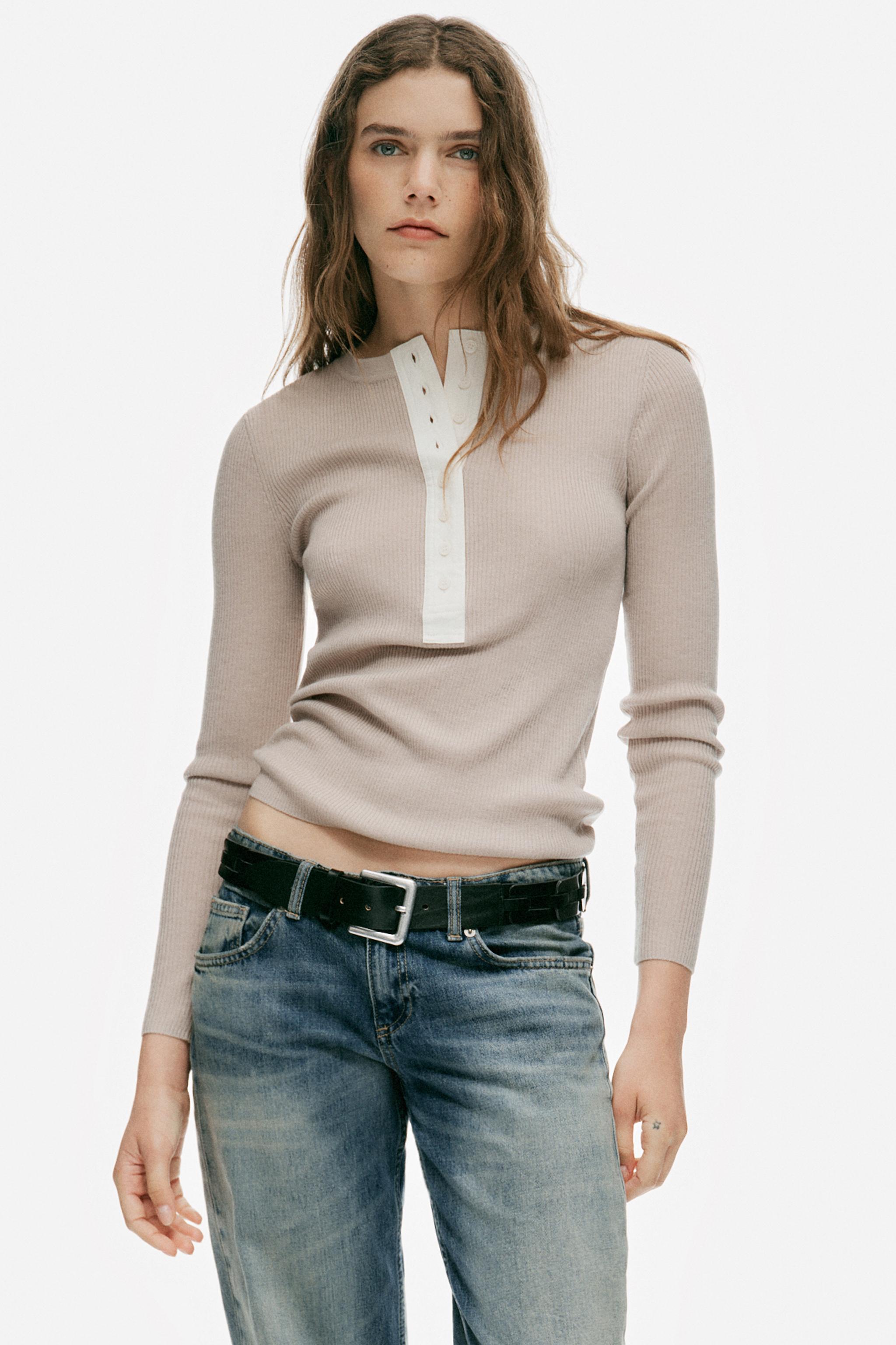 Джемпер из шерстяной смеси с пуговицами — ZARA