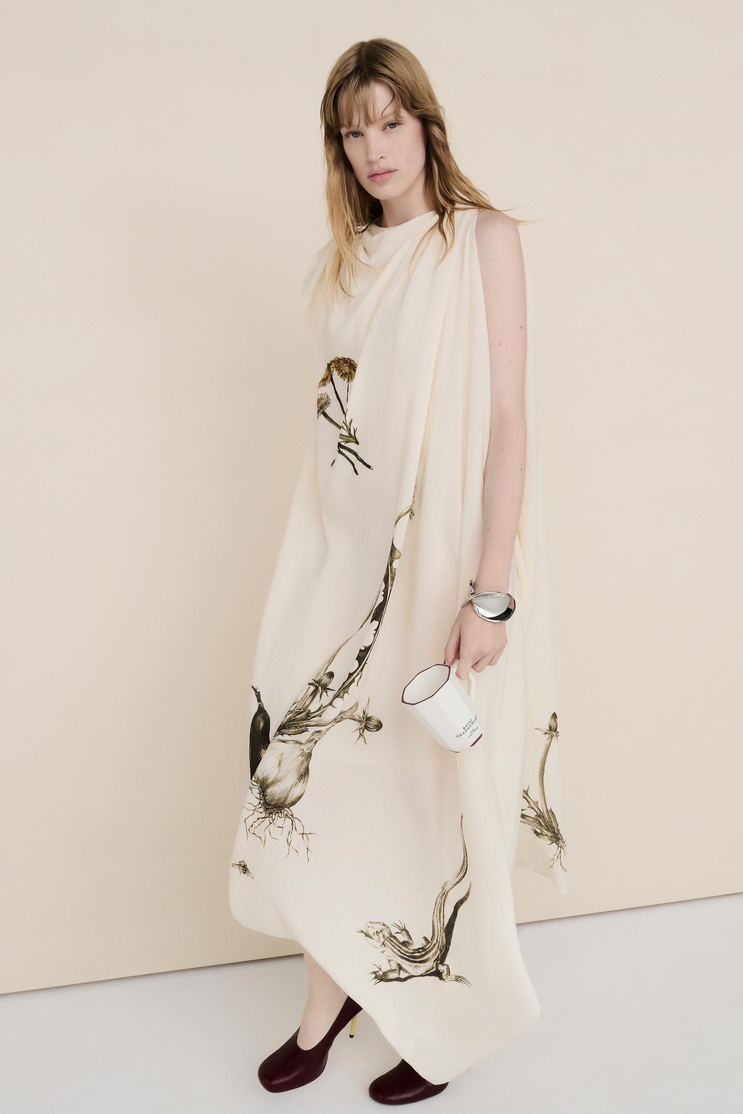 Платье миди с шарфом — ZARA