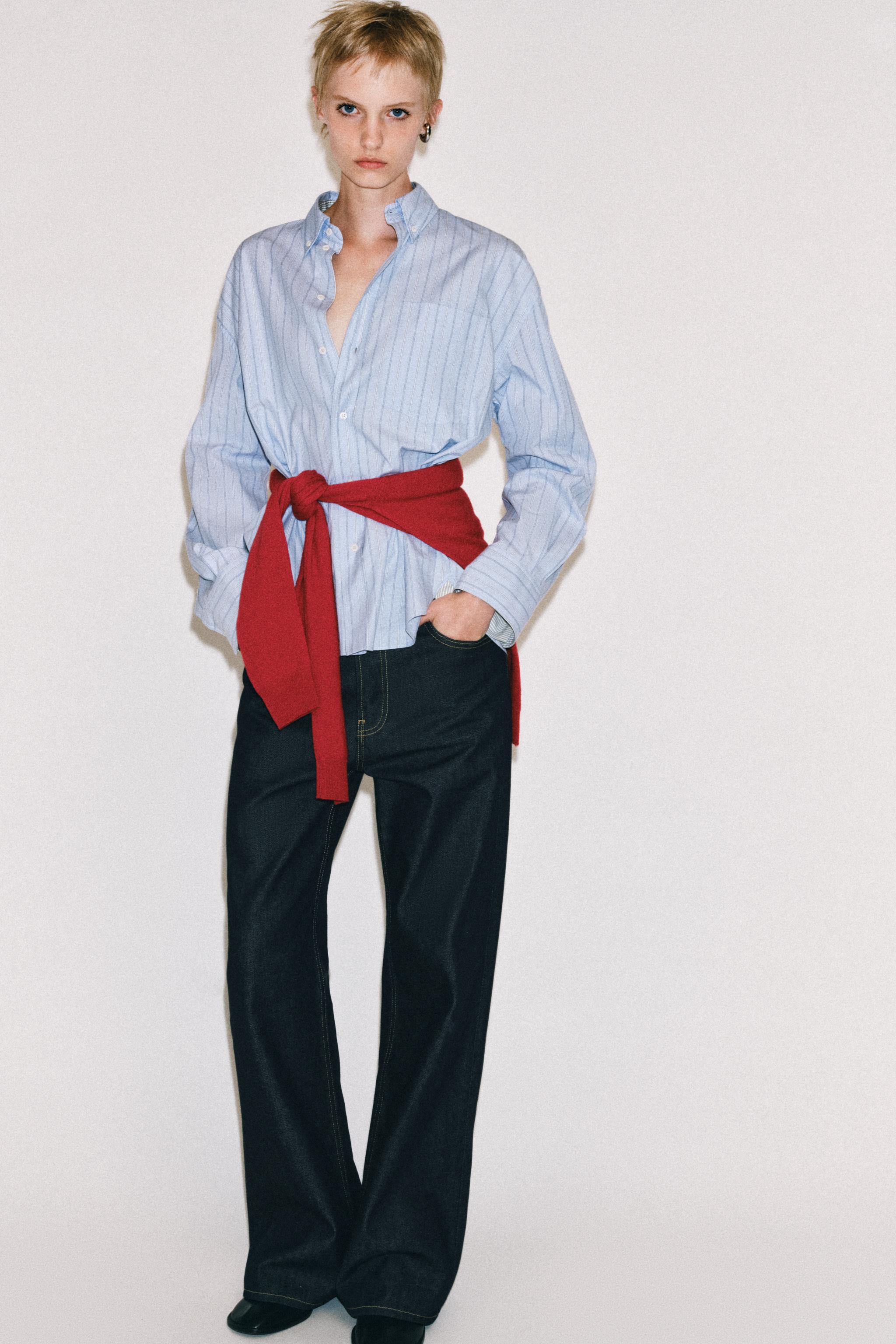 РУБАШКА OXFORD В ПОЛОСКУ — ZW COLLECTION — ZARA