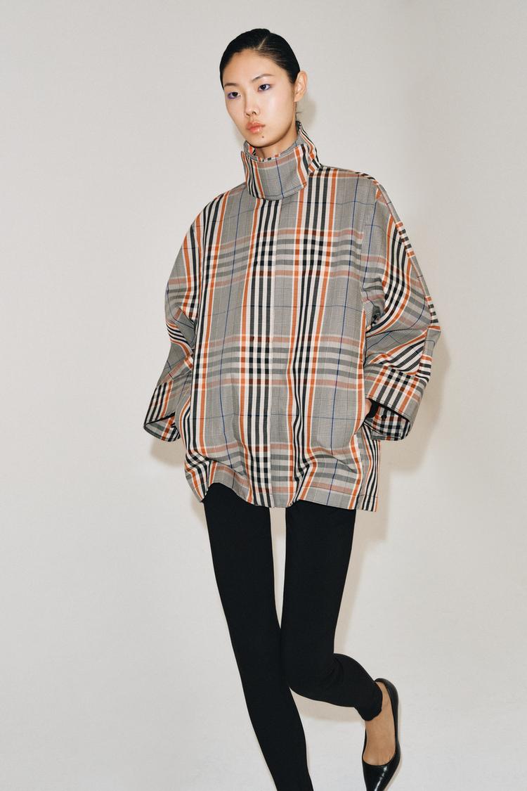 КОРОТКИЙ ТРЕНЧ В КЛЕТКУ ZW COLLECTION