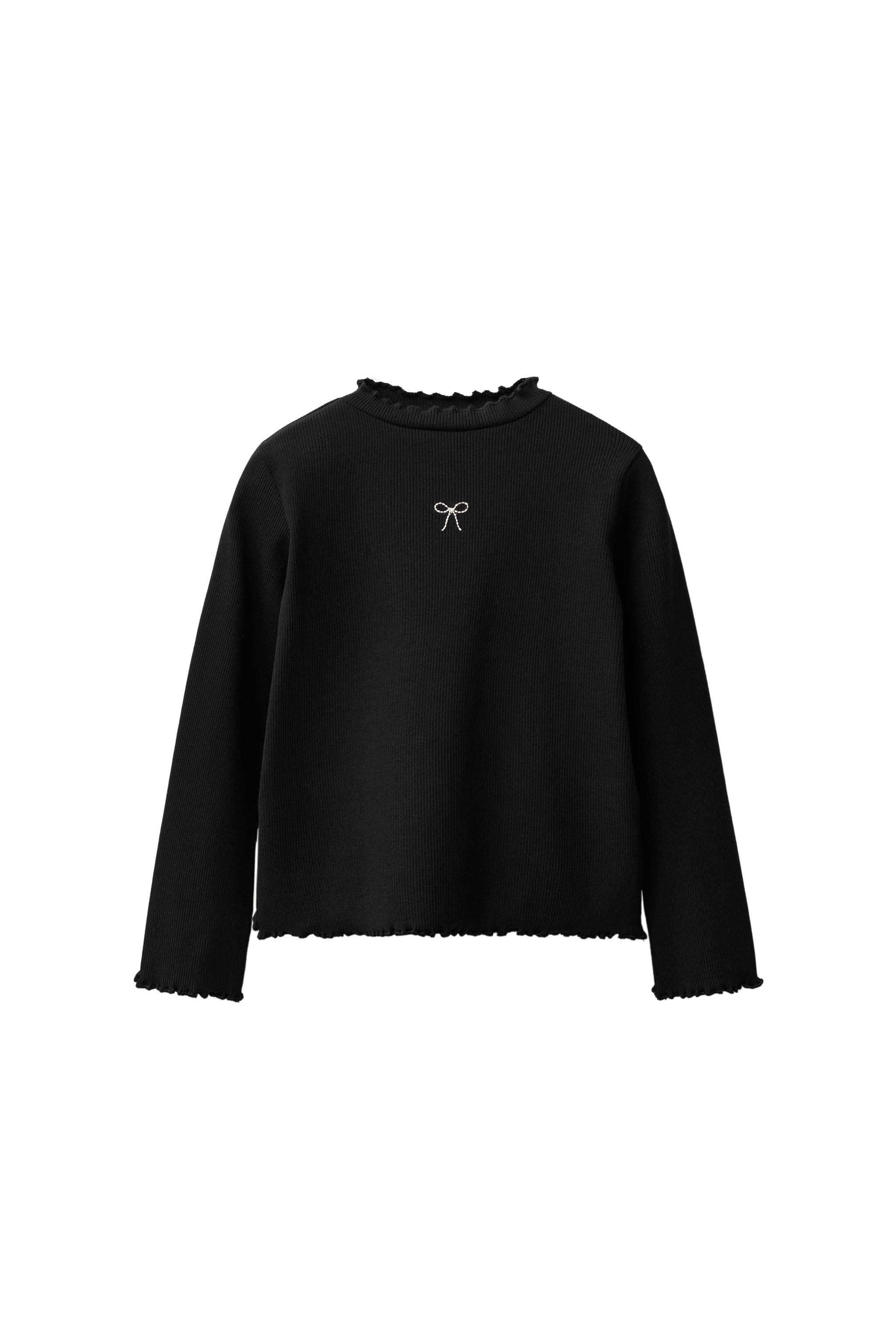 ФУТБОЛКА В РУБЧИК С ВЫШИВКОЙ — ZARA
