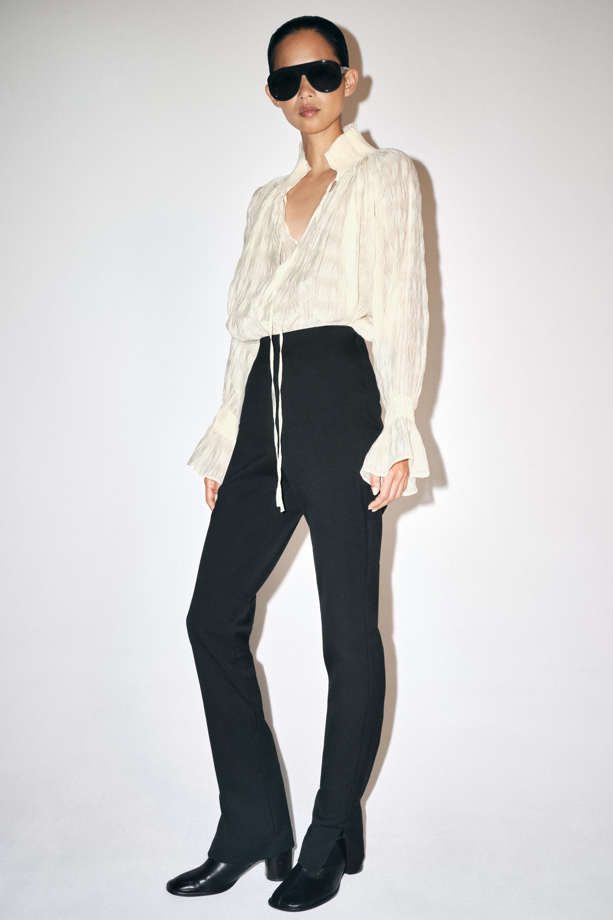 ZW COLLECTION WOOL BLEND STRAIGHT-LEG TROUSERS — ZARA