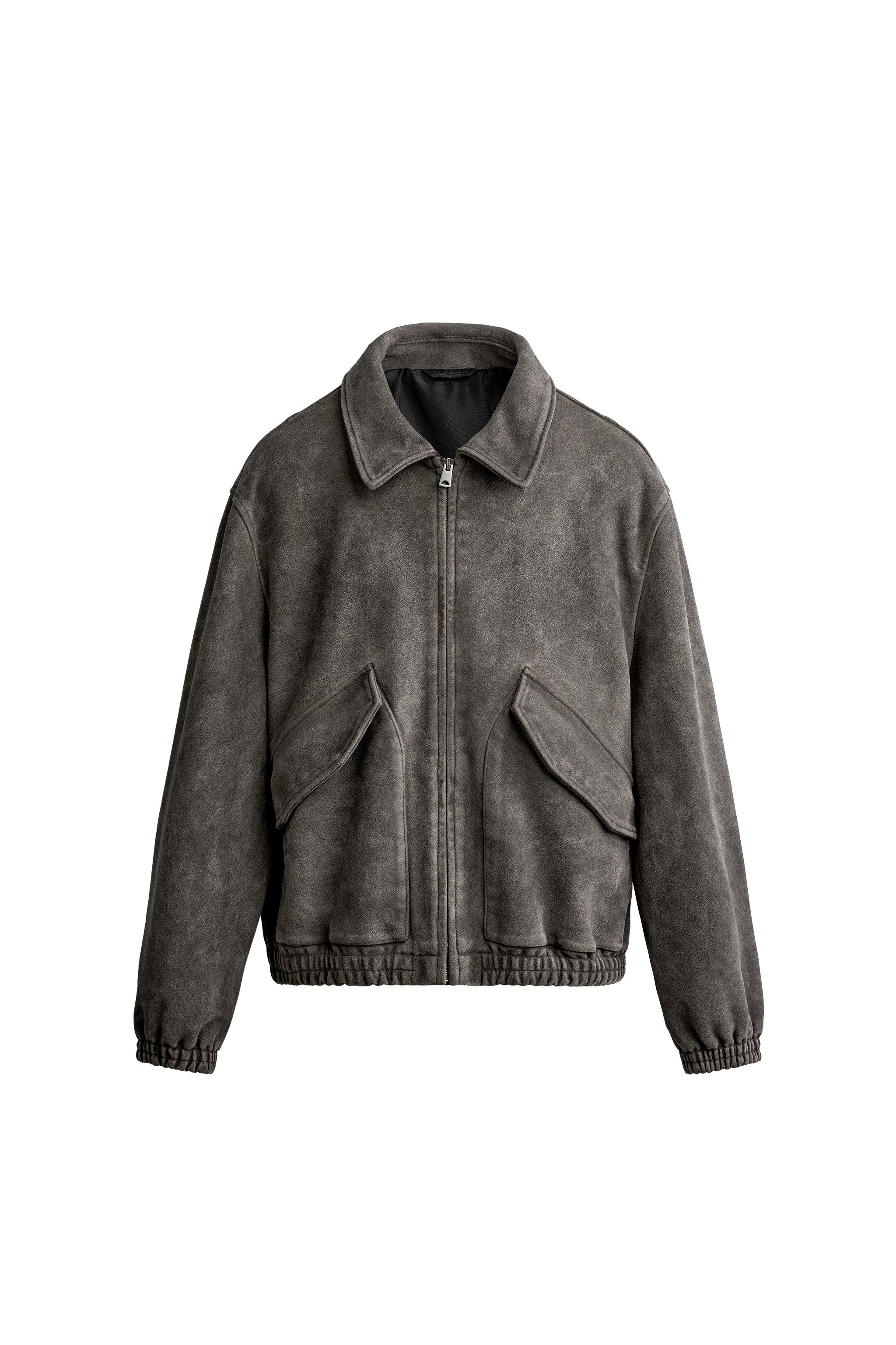 Куртка из искусственной замши с эффектом потёртости — ZARA