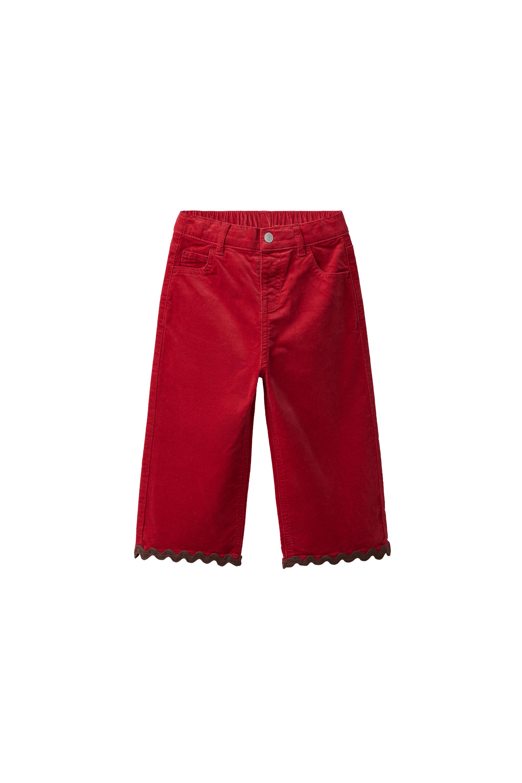 Кюлоты из бархата с волнами — ZARA