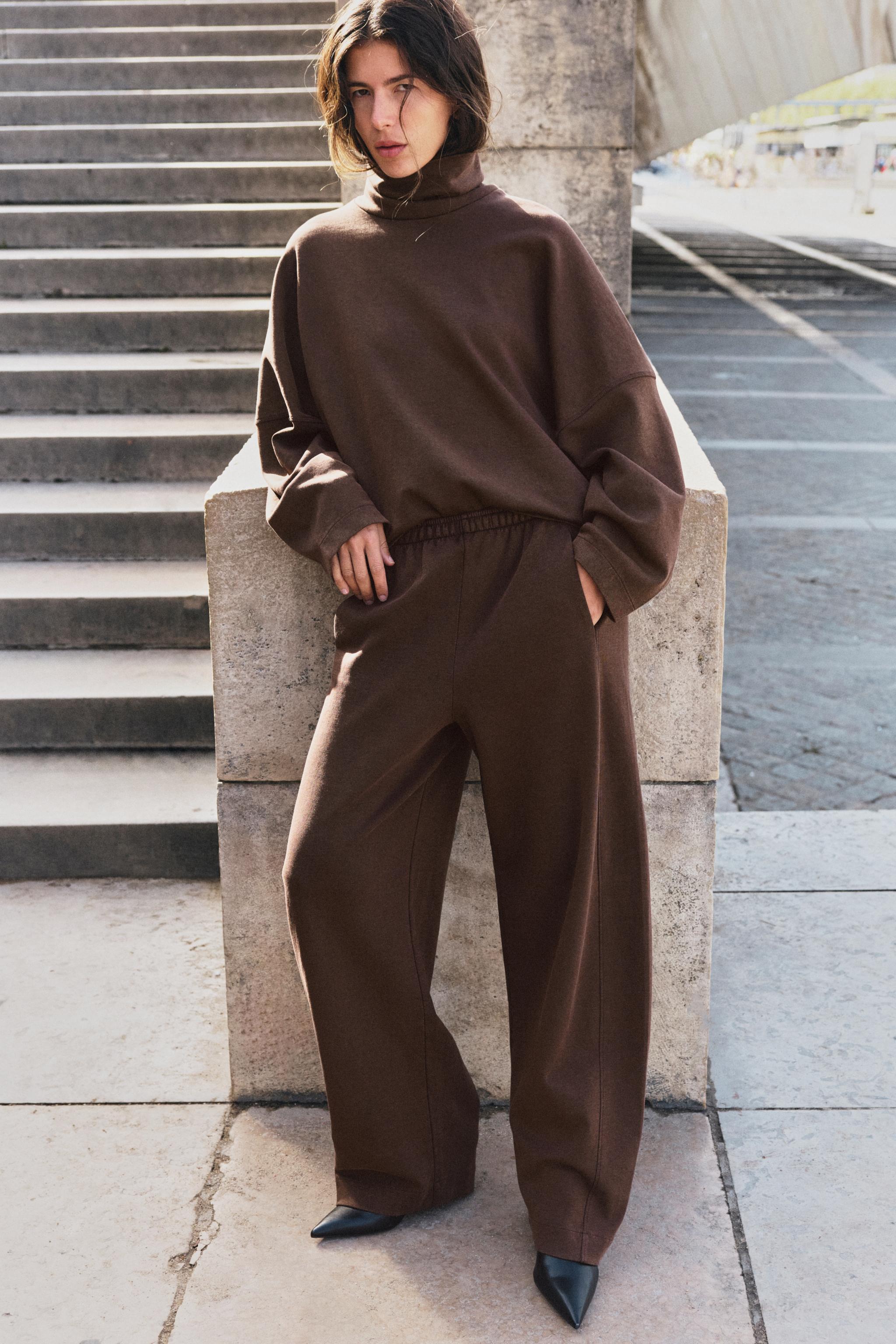 ТОЛСТОВКА ИЗ ИНТЕРЛОКА С ВОРОТНИКОМ-СТОЙКОЙ — ZARA