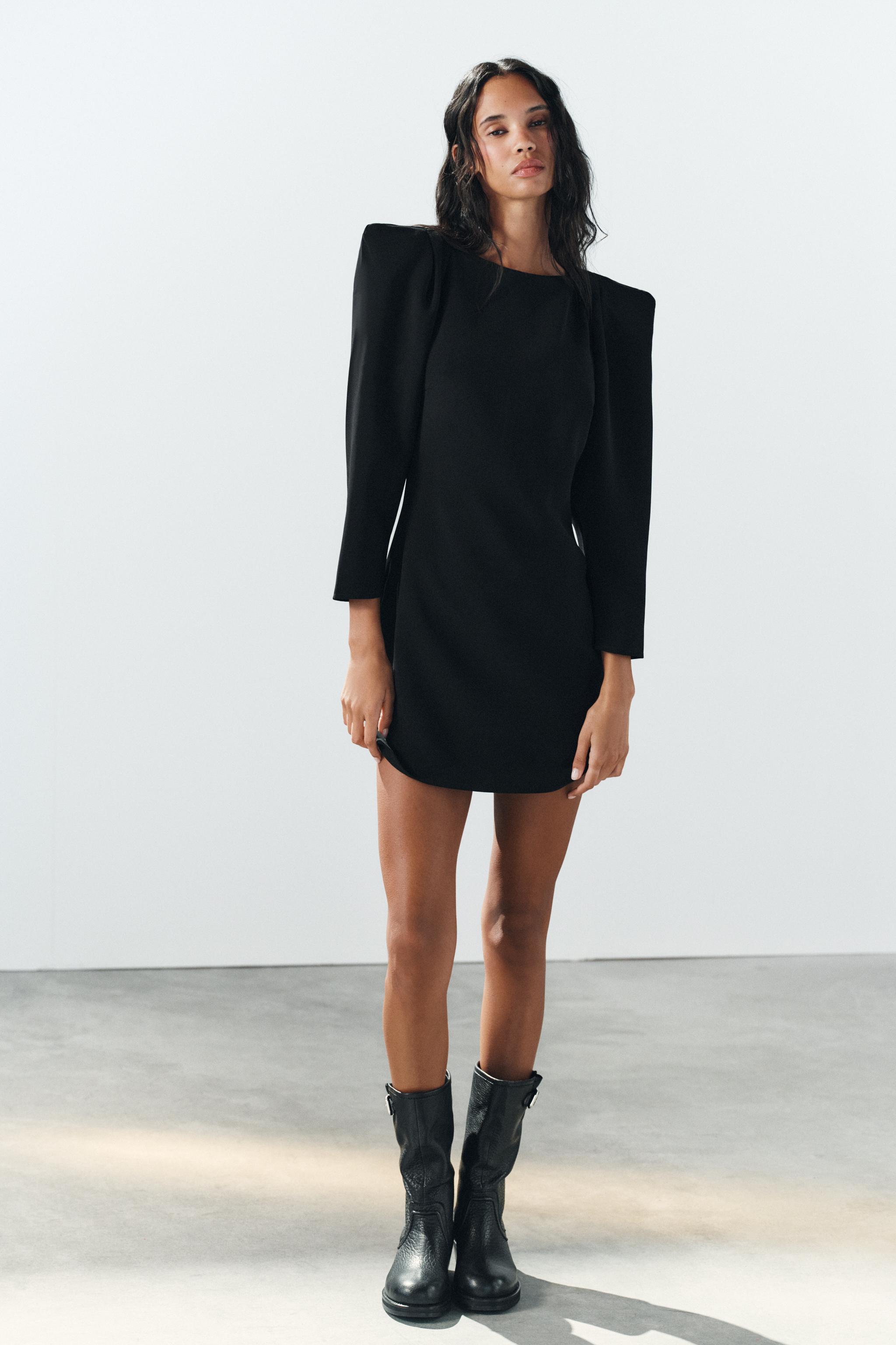 Мини-платье с подплечниками — ZARA