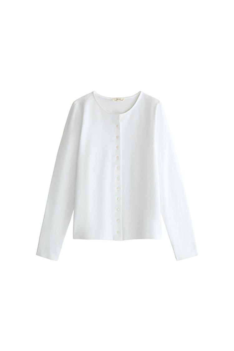 Long sleeve button top