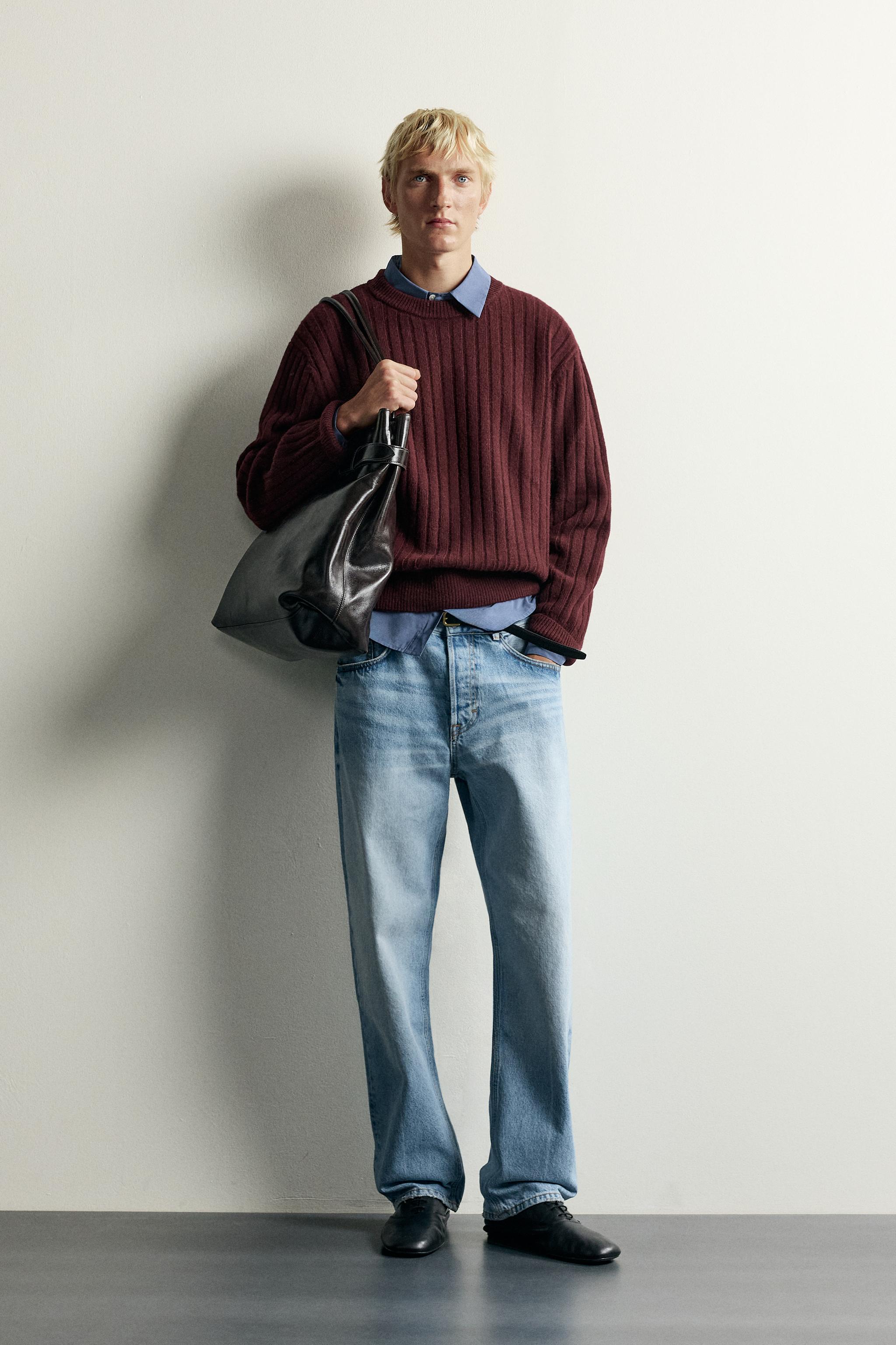 СВИТЕР ИЗ 100% ШЕРСТИ В РУБЧИК — ZARA