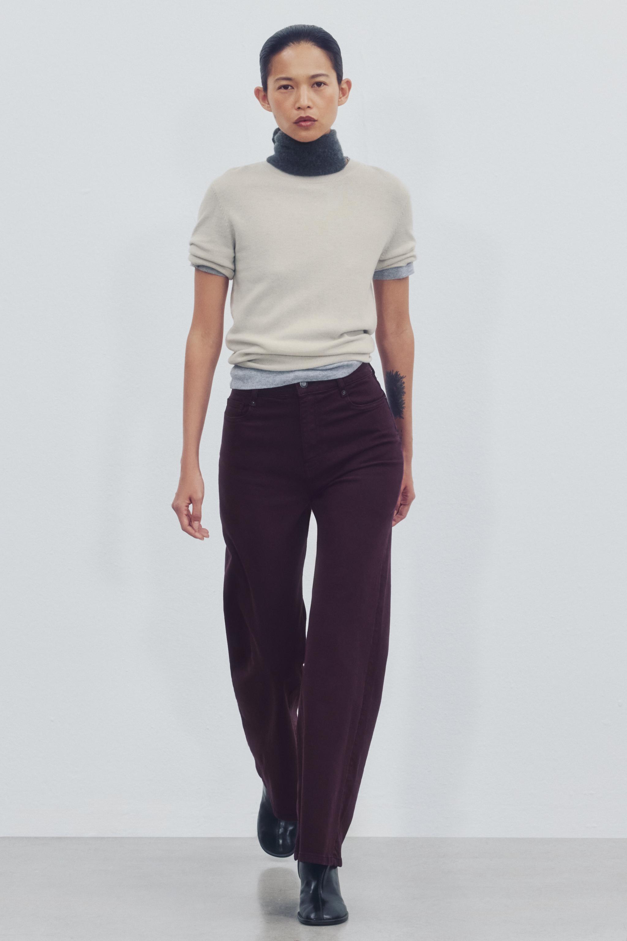 Джинсы ZW COLLECTION комфортного кроя с высокой посадкой и широкими штанинами — ZARA