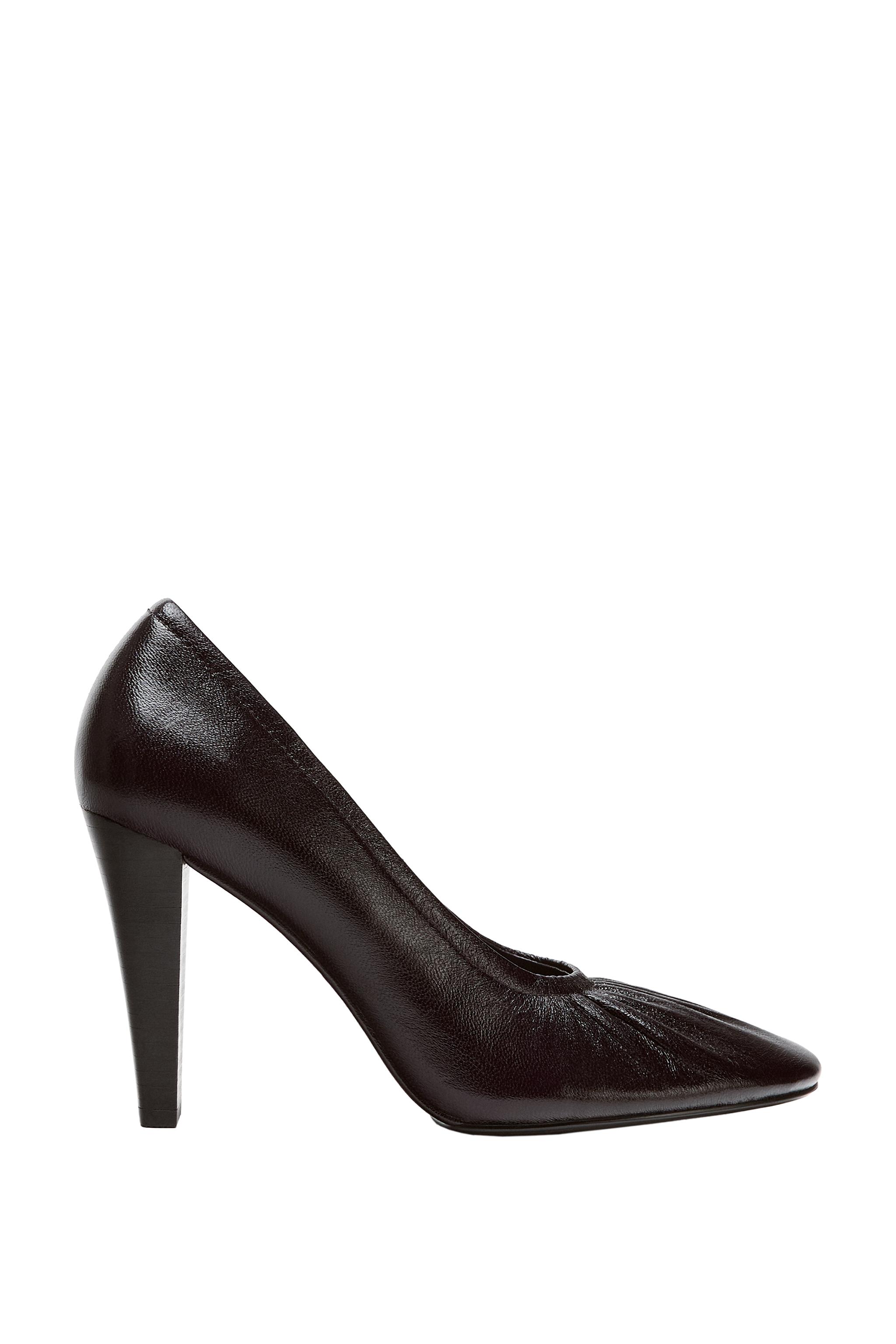 LIMITED EDITION RUCHED LEATHER HEELED SHOES — ZARA