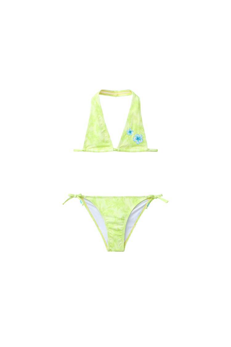 6-14 ЛЕТ/КОМПЛЕКТ БИКИНИ С УЗОРОМ ТАЙ-ДАЙ И ГИБИСУСОМ