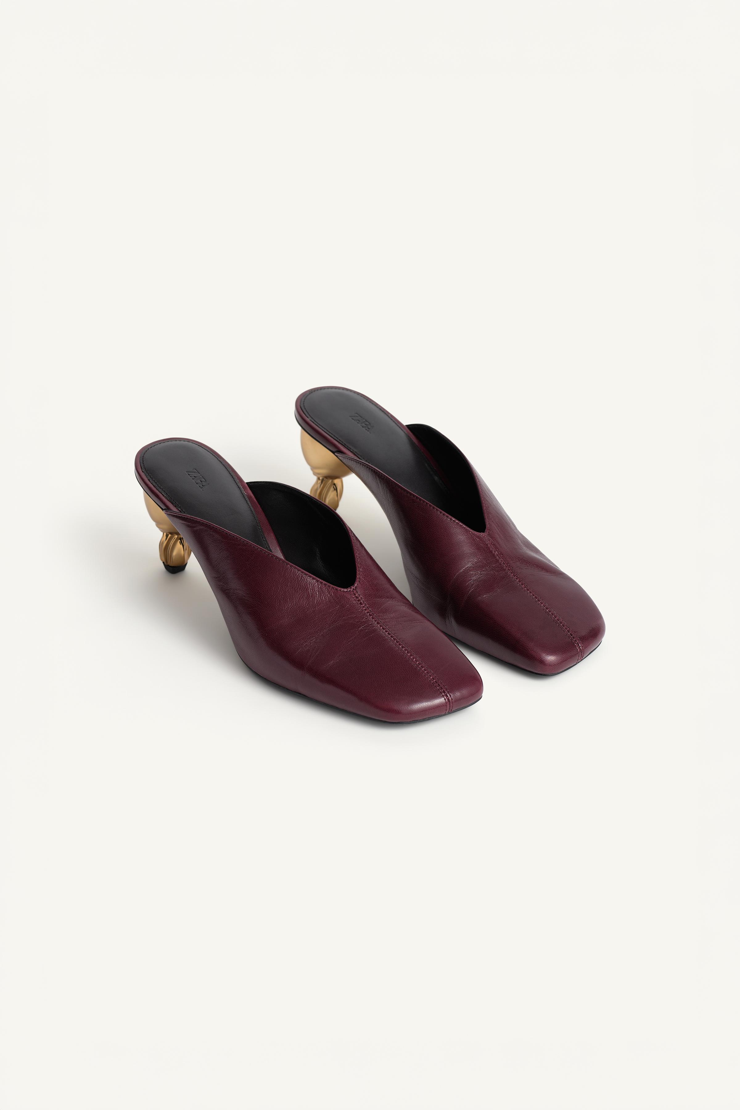 LIMITED EDITION LEATHER HEELED MULE — ZARA