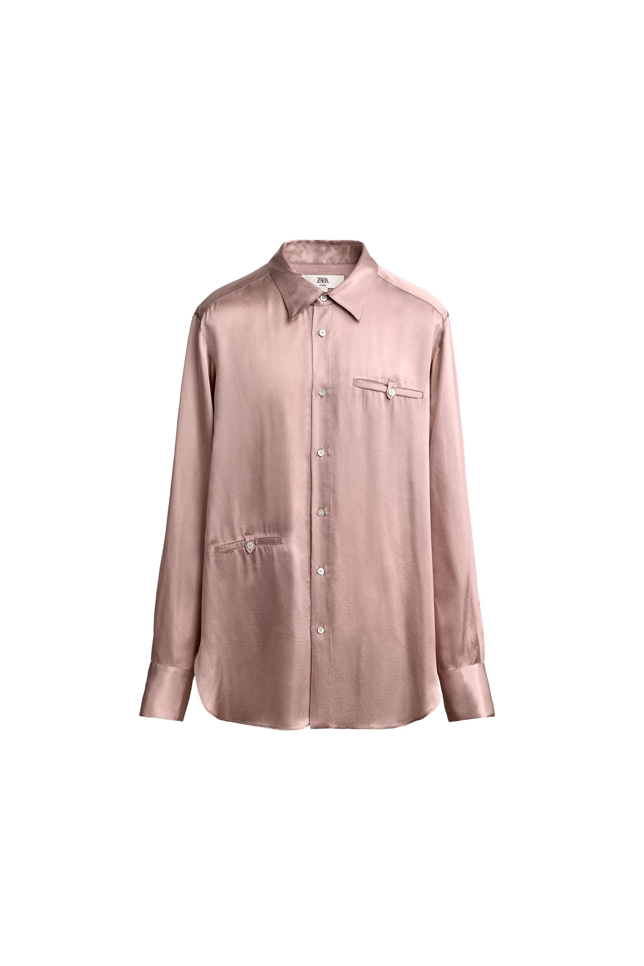 SATIN JACQUARD DOTS SHIRT — ZARA