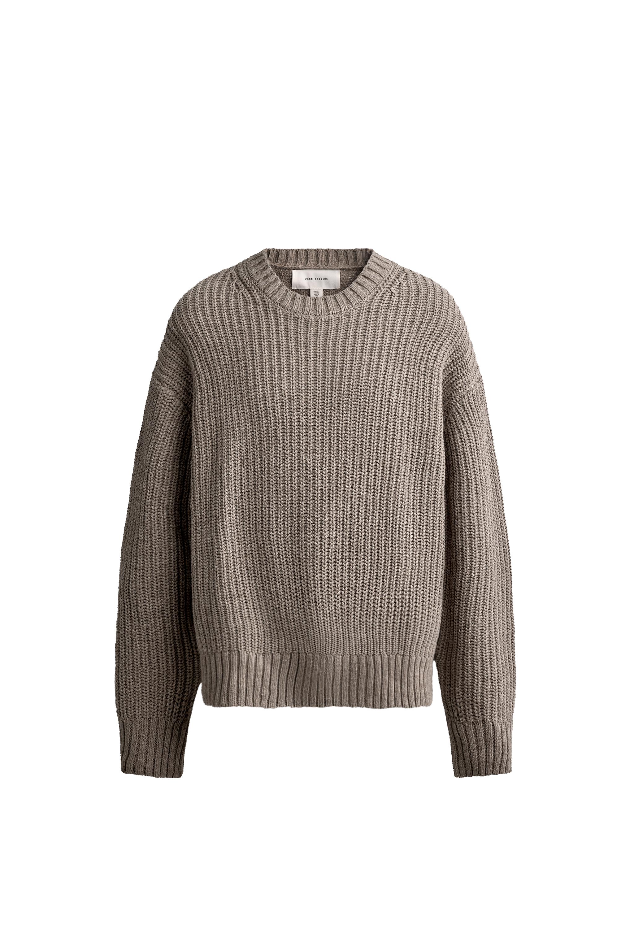 COTTON-WOOL BRIOCHE STITCH JUMPER — ZARA