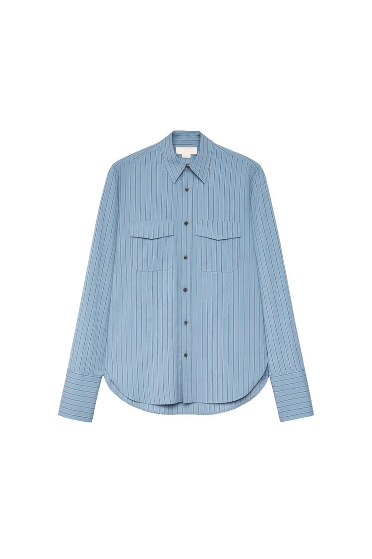 STRIPED POCKET RELAXED FIT SHIRT