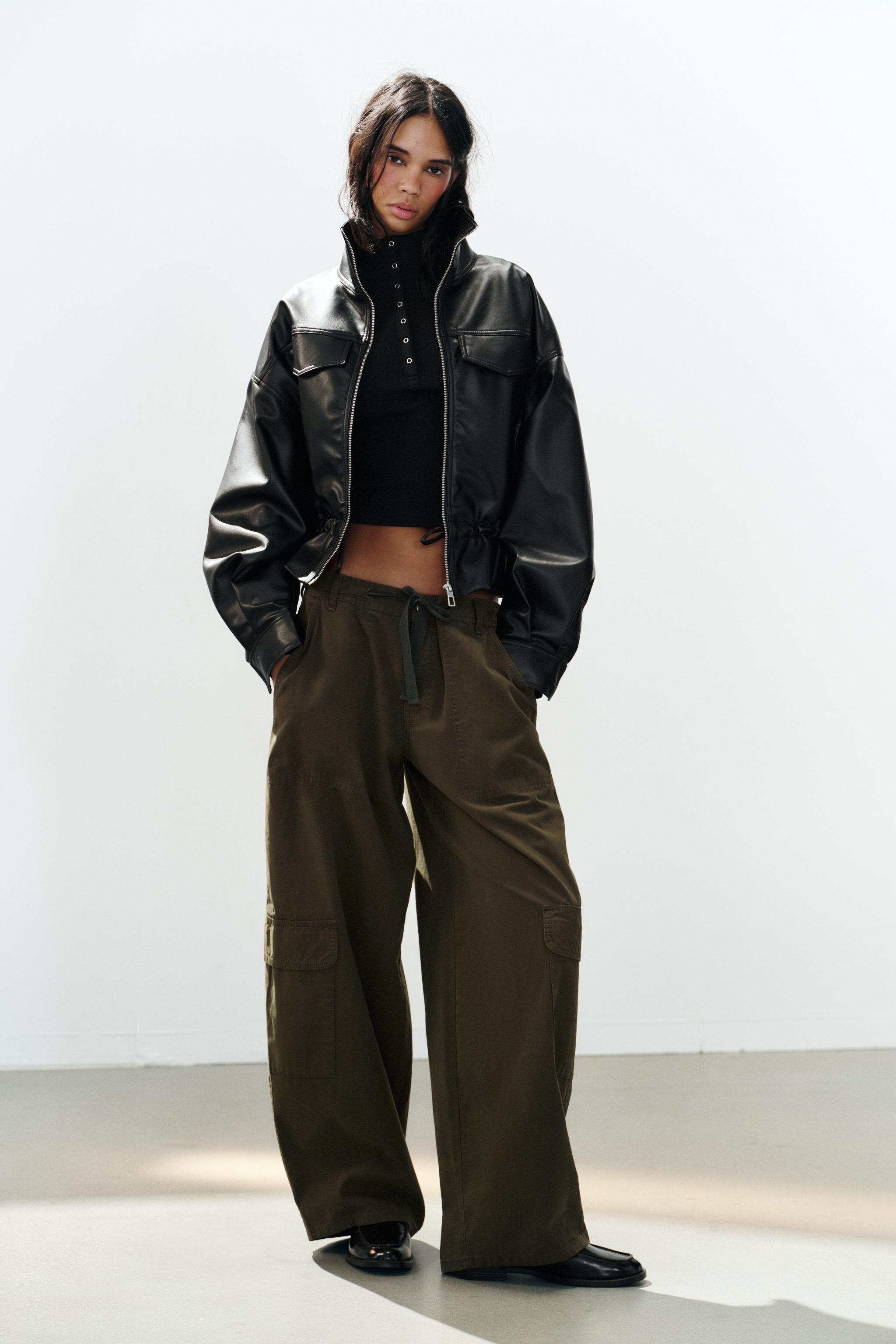 КУРТКА ИЗ ИСКУССТВЕННОЙ КОЖИ С РЕГУЛИРУЕМОЙ ТАЛИЕЙ — ZARA