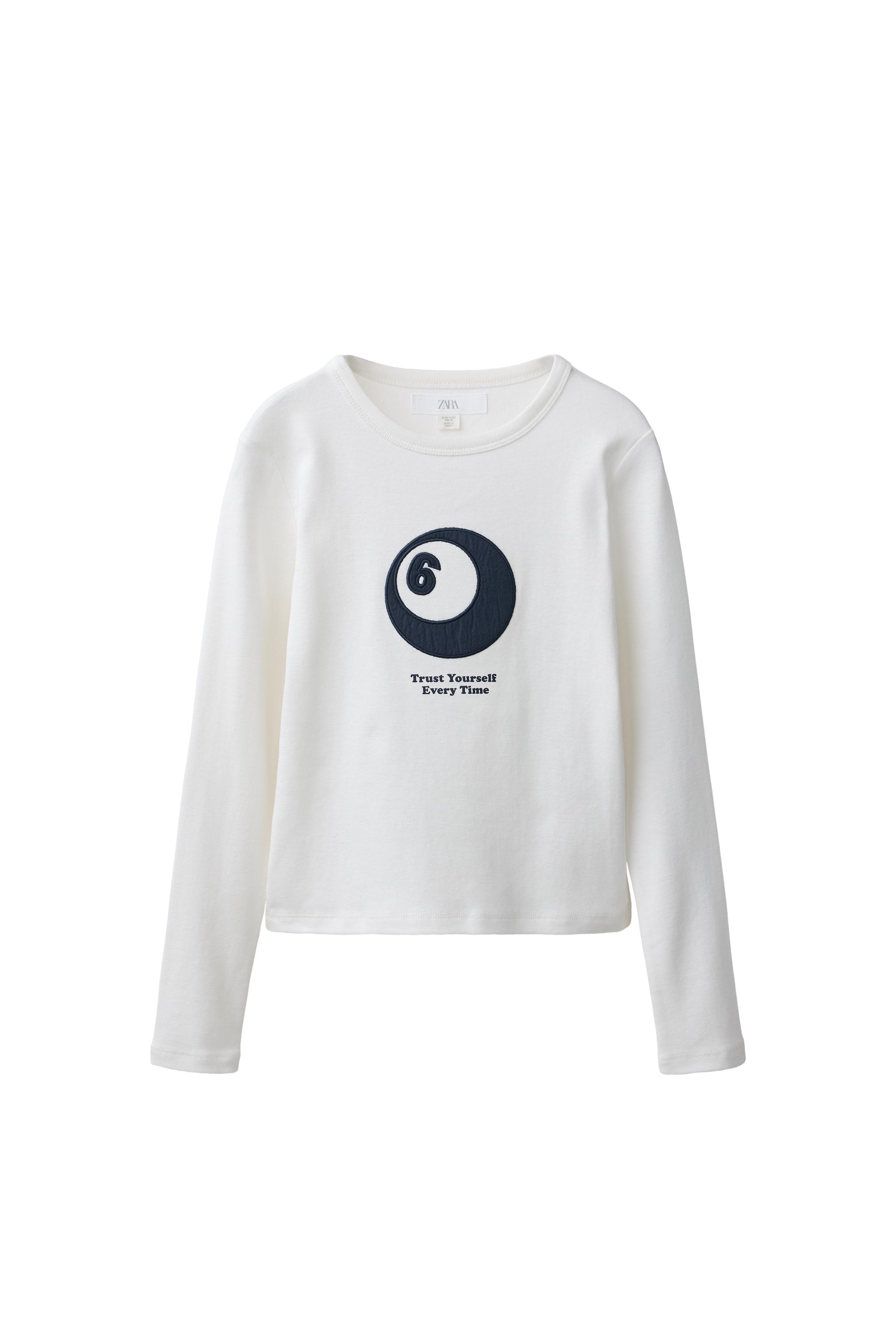 EMBROIDERED 8-BALL T-SHIRT — ZARA