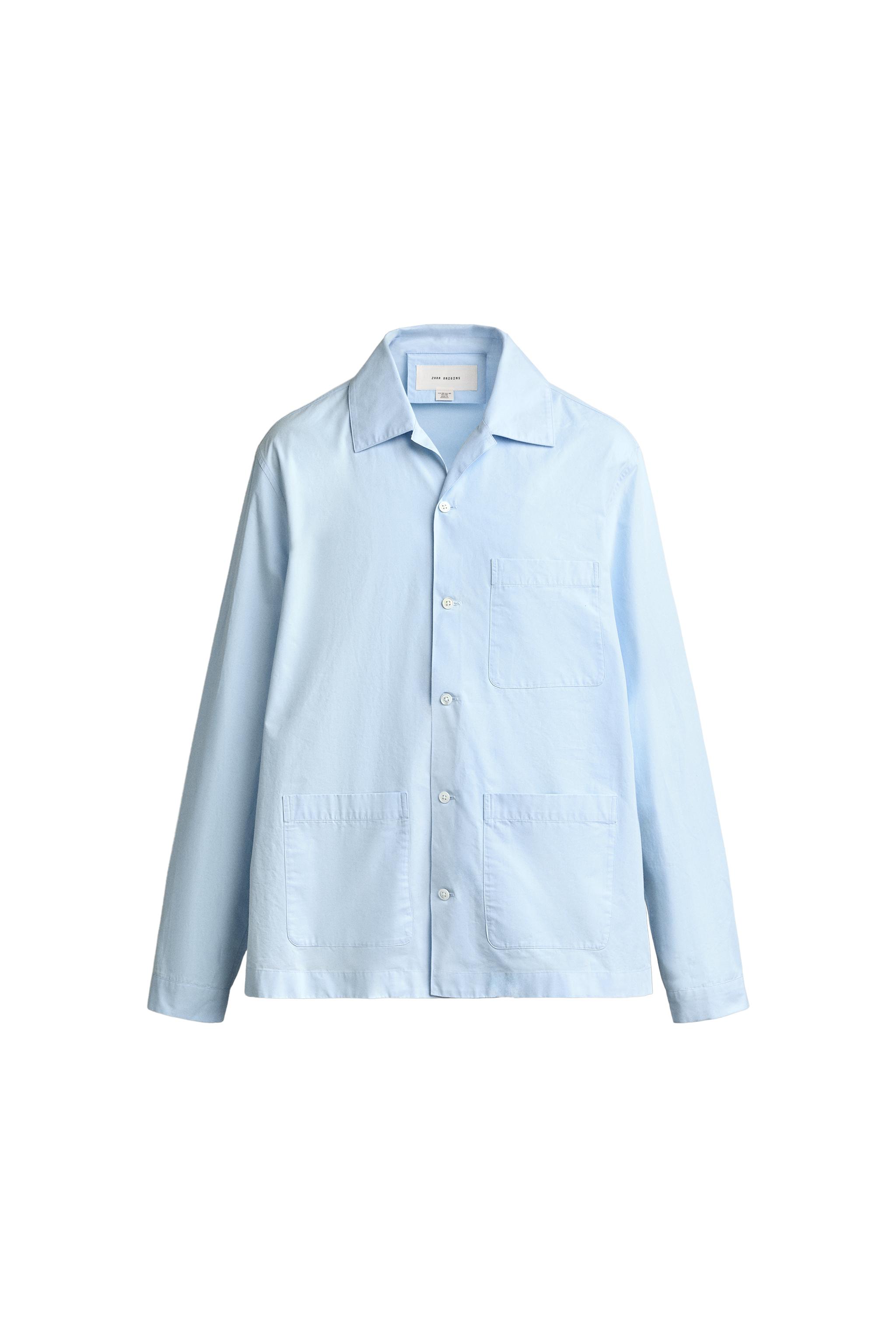 COTTON POPLIN PYJAMA SHIRT — ZARA