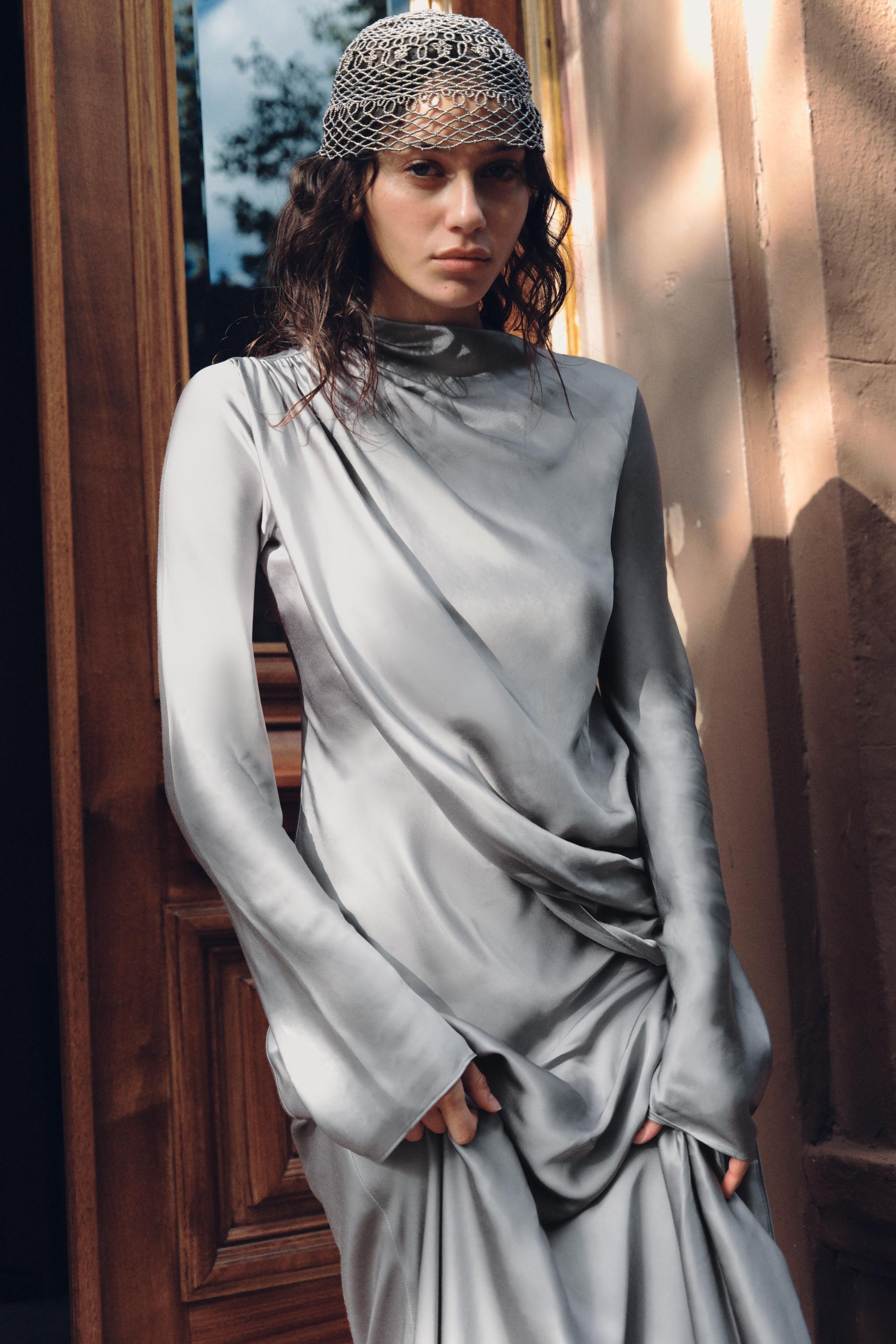 ШАПКА-КЕПИ С БУСИНАМИ — ZARA