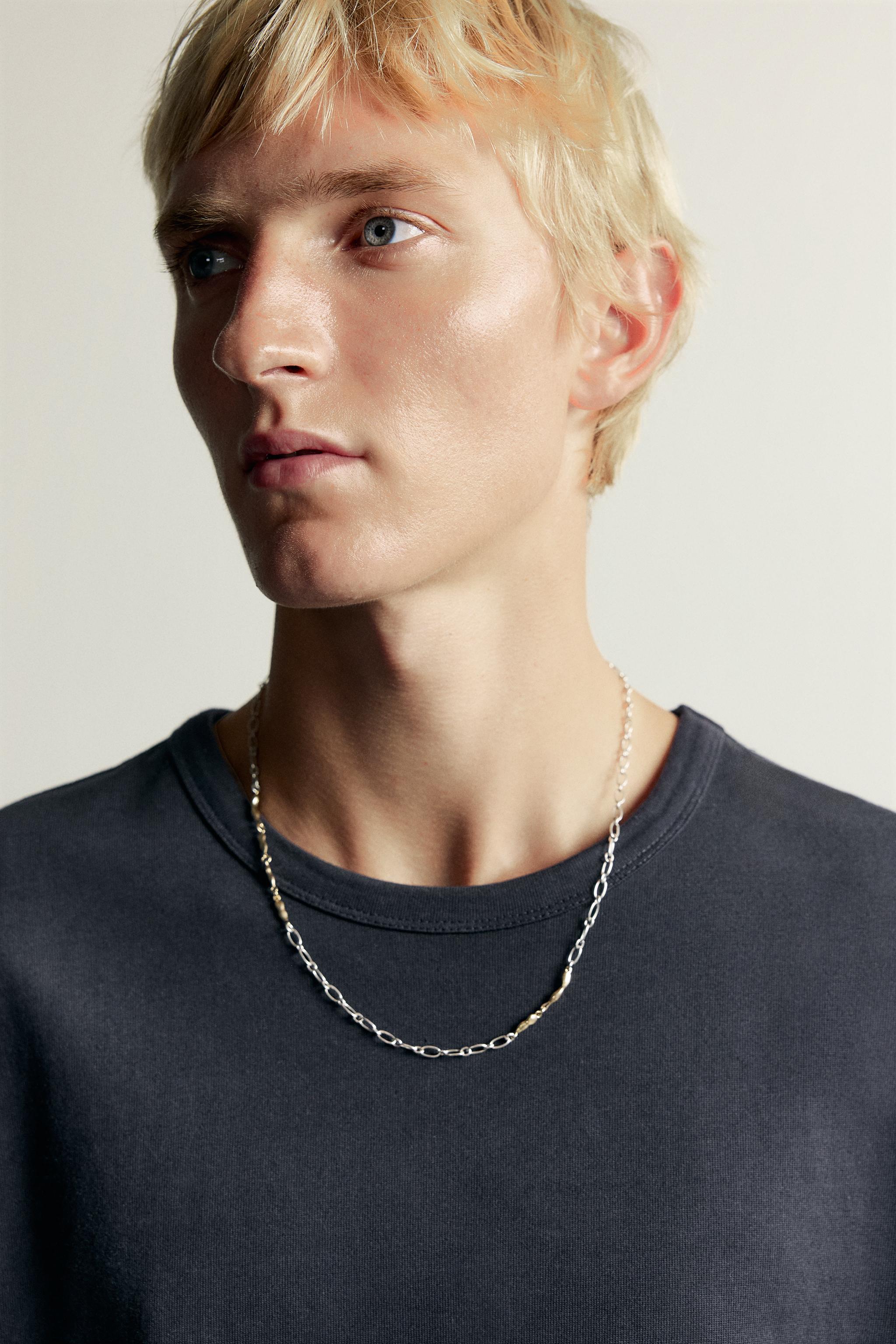 Цепочка из контрастных металлических звеньев — ZARA