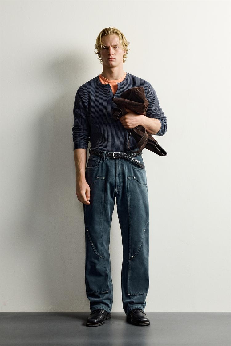 ДЖИНСЫ RELAXED FIT С ЗАКЛЕПКАМИ