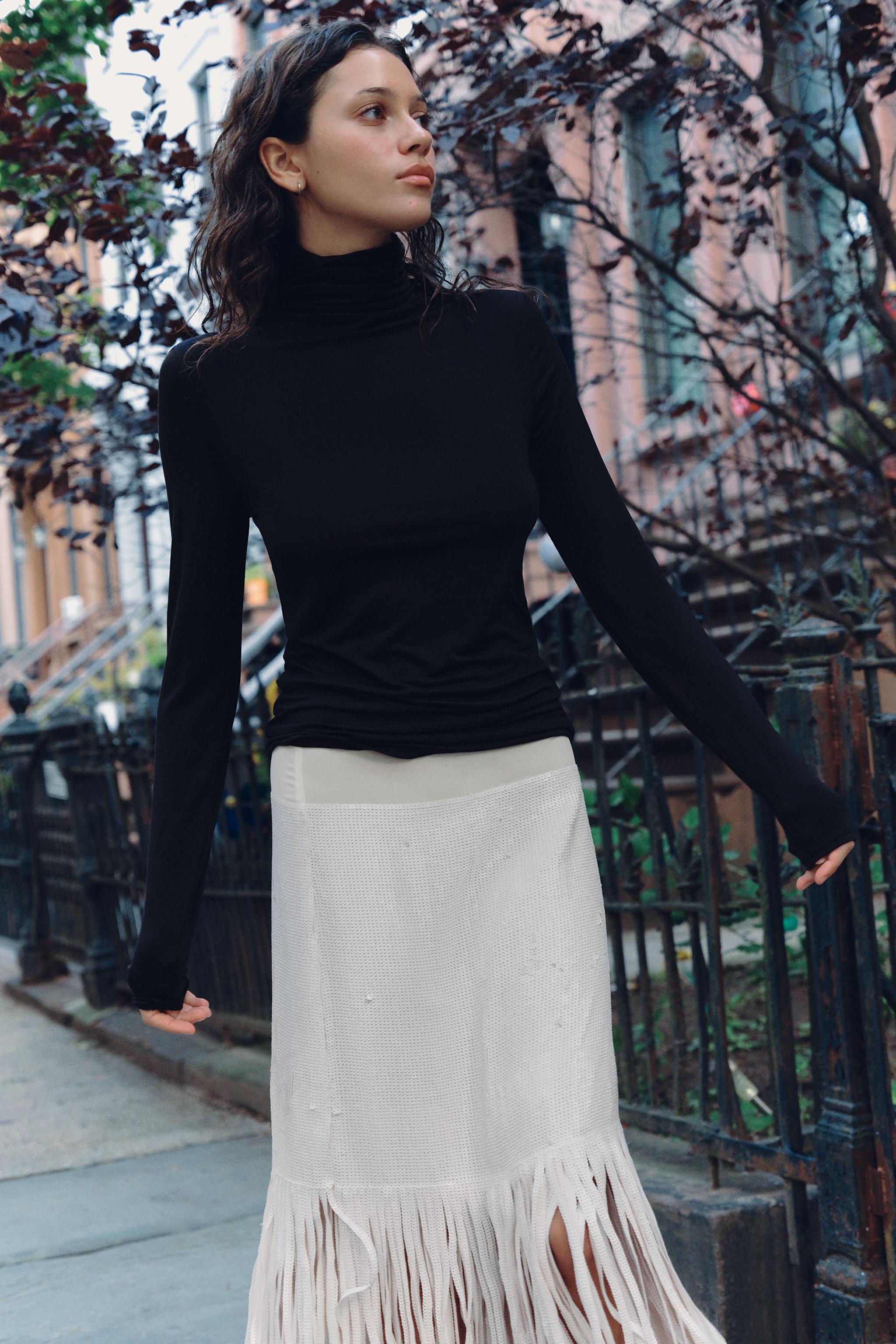 PLAIN VISCOSE BLEND T-SHIRT — ZARA