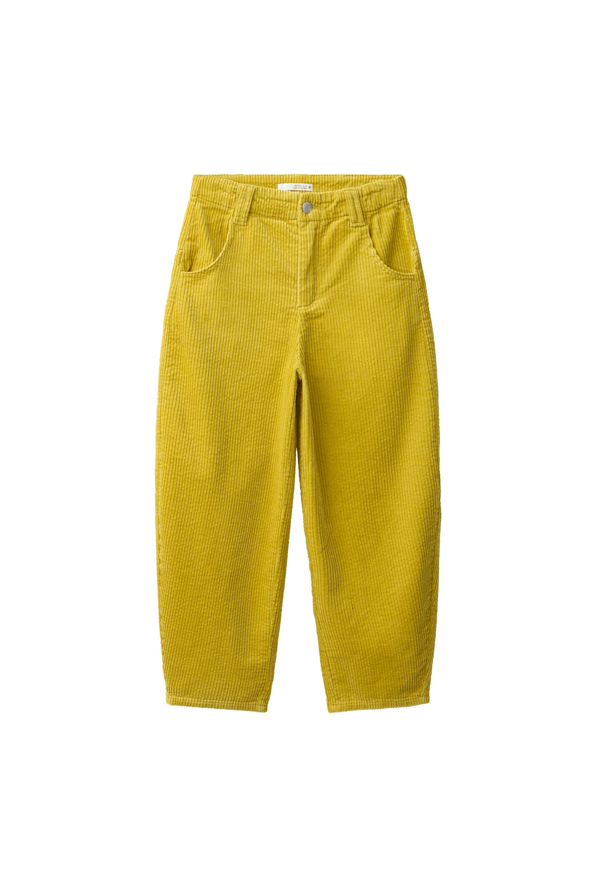 Брюки силуэта "бочонок" из вельвета — ZARA