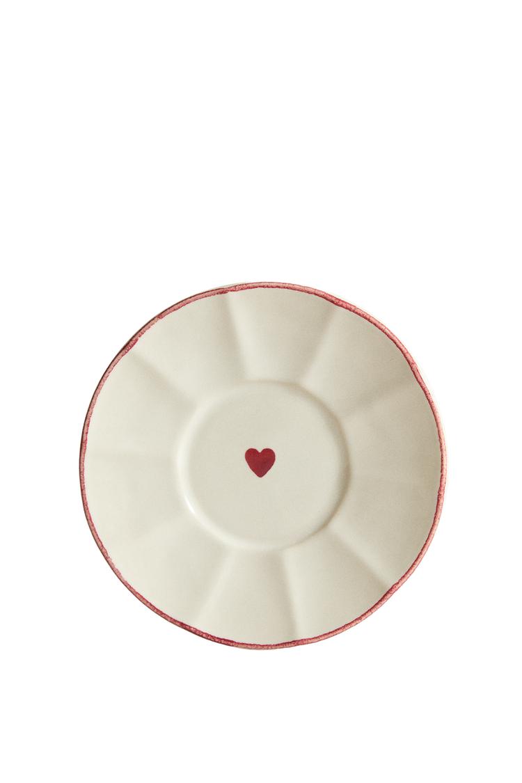 CHRISTMAS HEART STONEWARE SIDE PLATE
