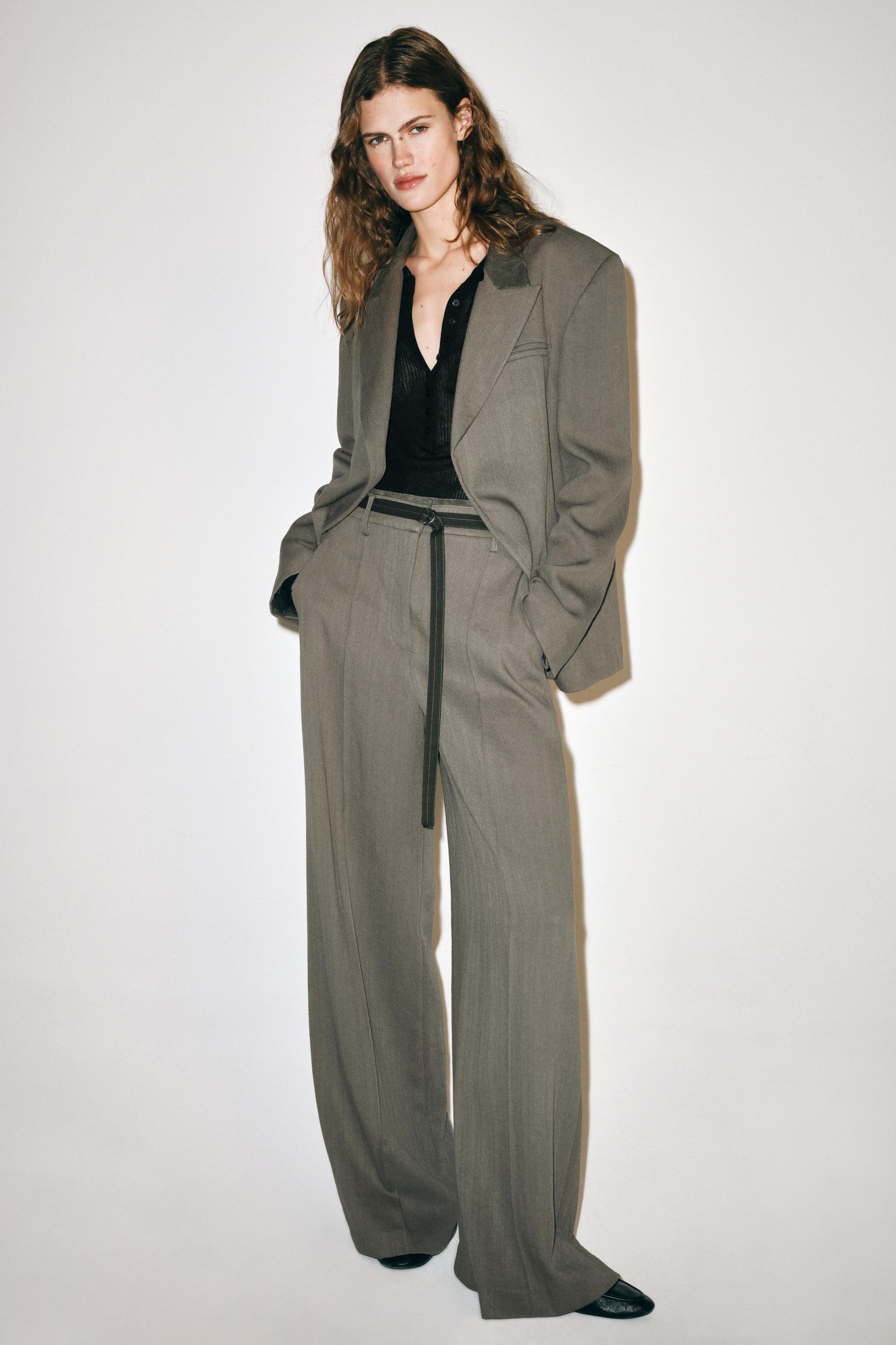 ZW COLLECTION CONTRAST COLLAR BLAZER — ZARA
