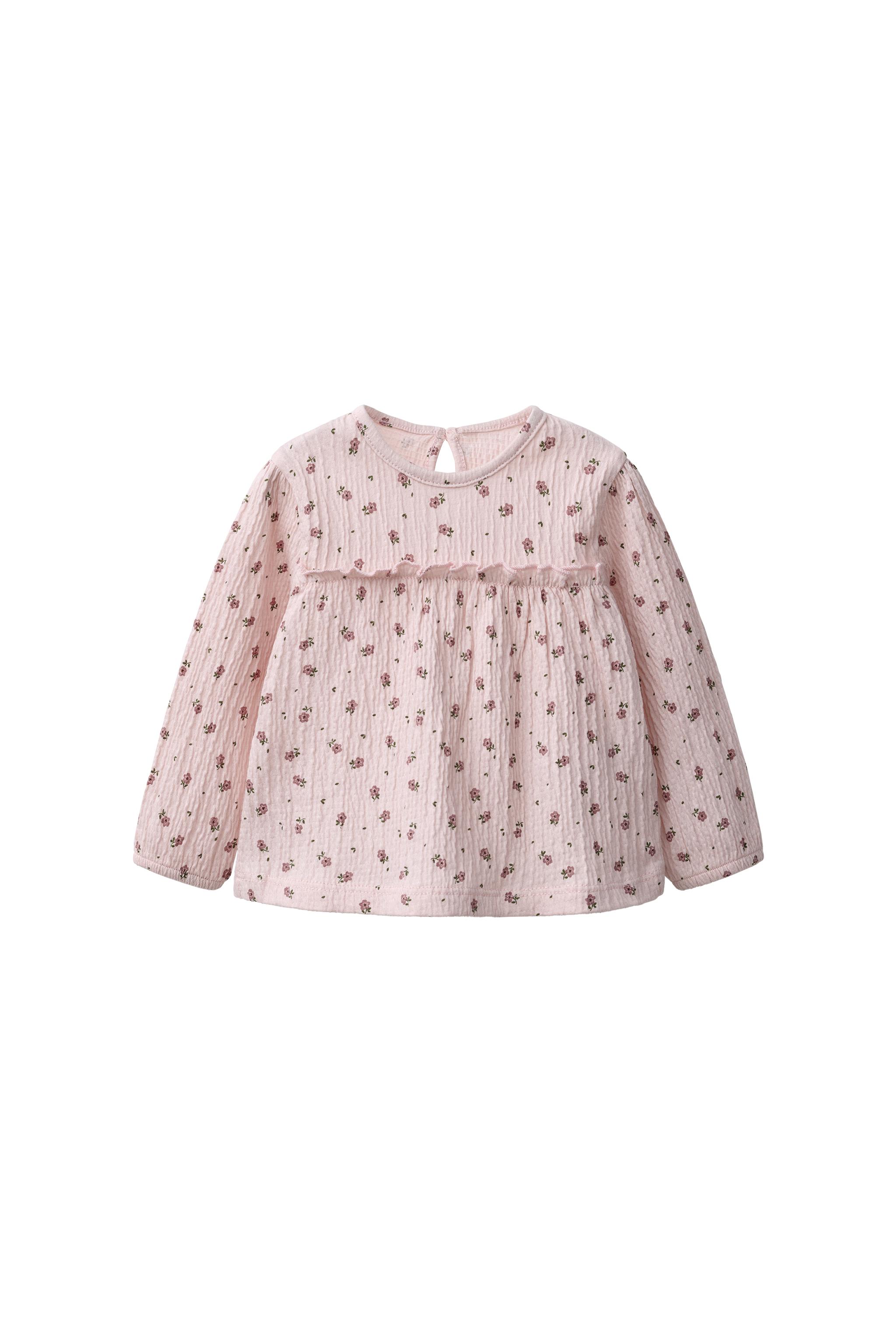 Футболка с цветочной фактурой — ZARA