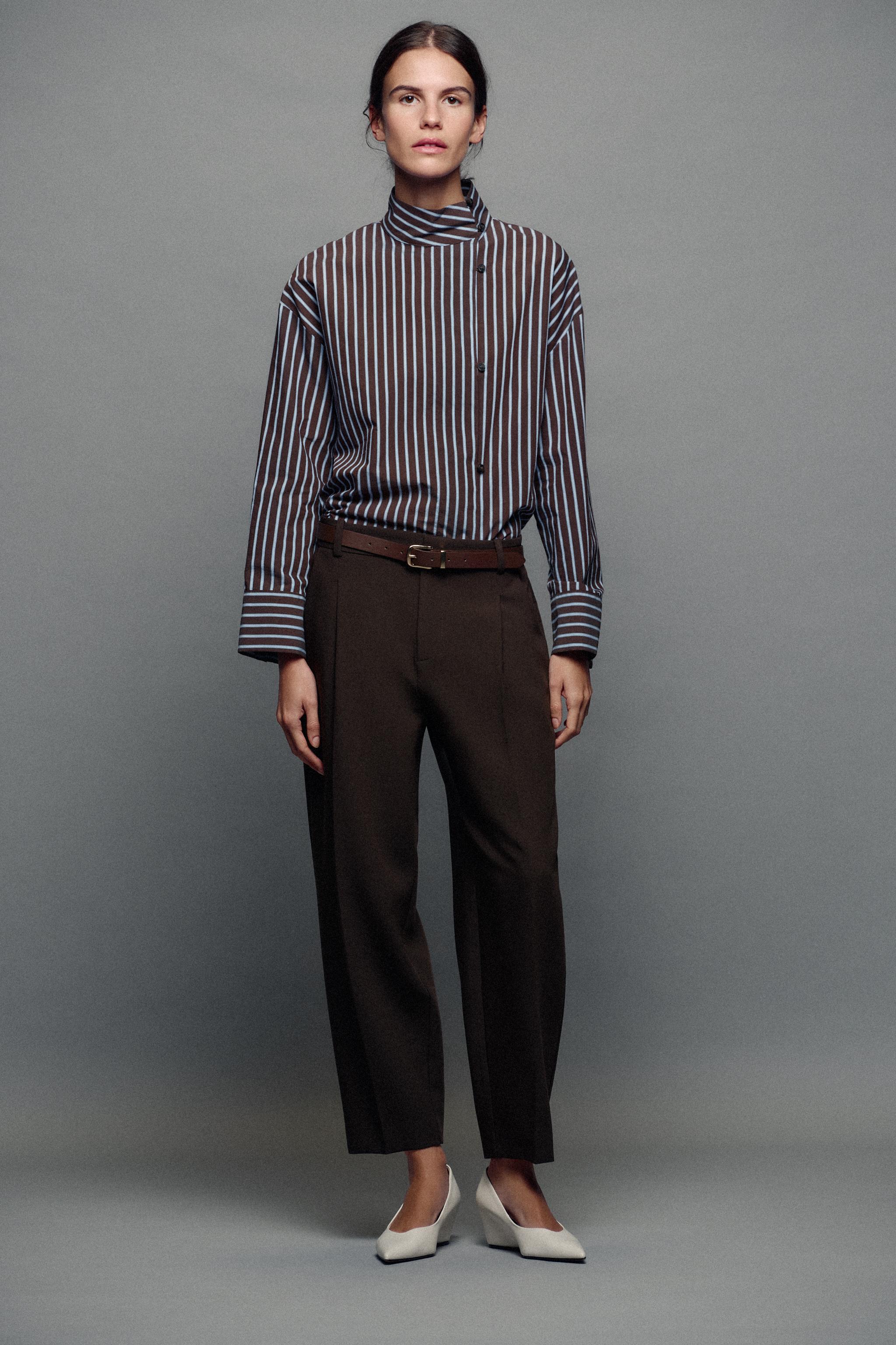 УКОРОЧЕННЫЕ БРЮКИ С РЕМНЕМ — ZARA