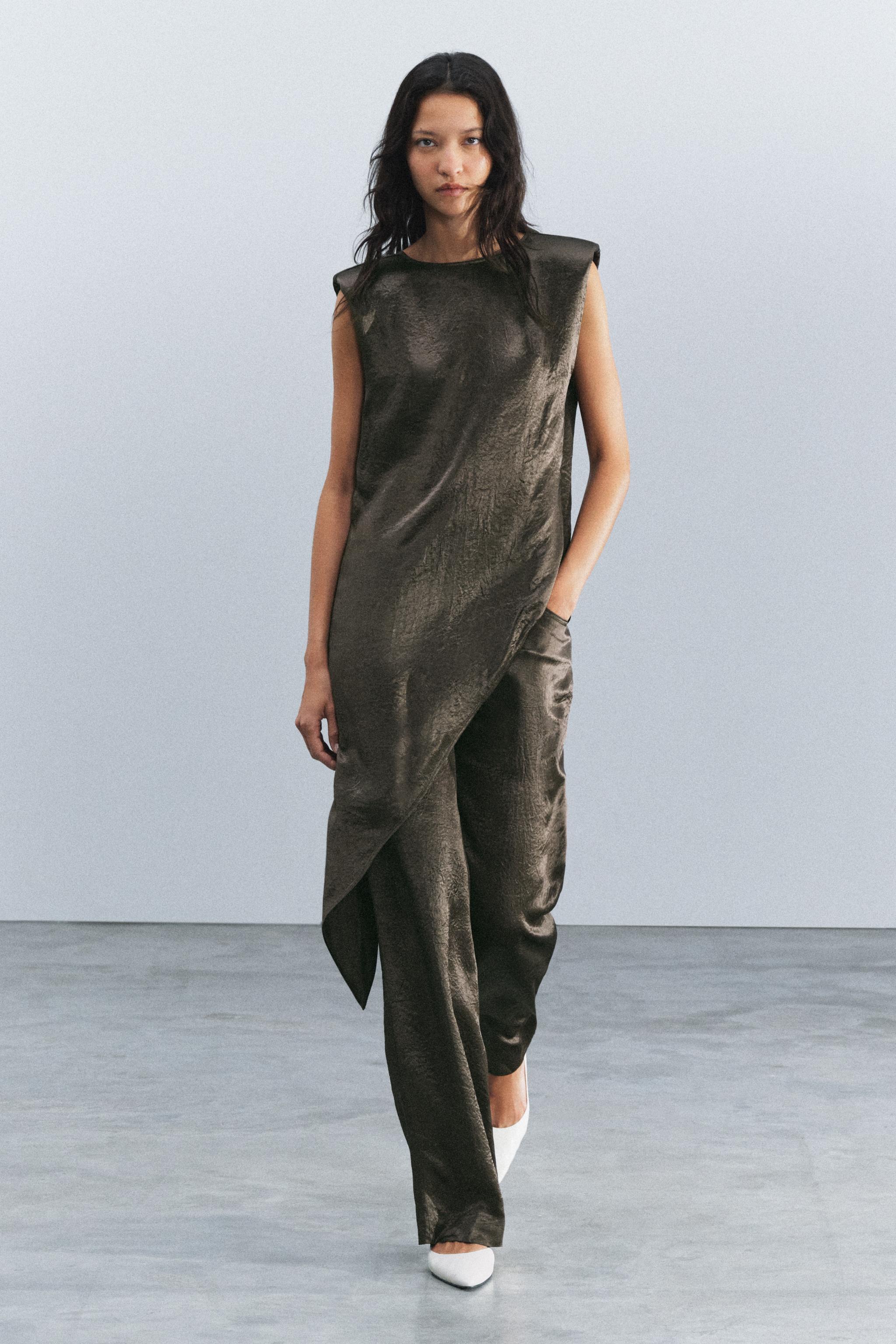 Брюки ZW COLLECTION из сатина — ZARA
