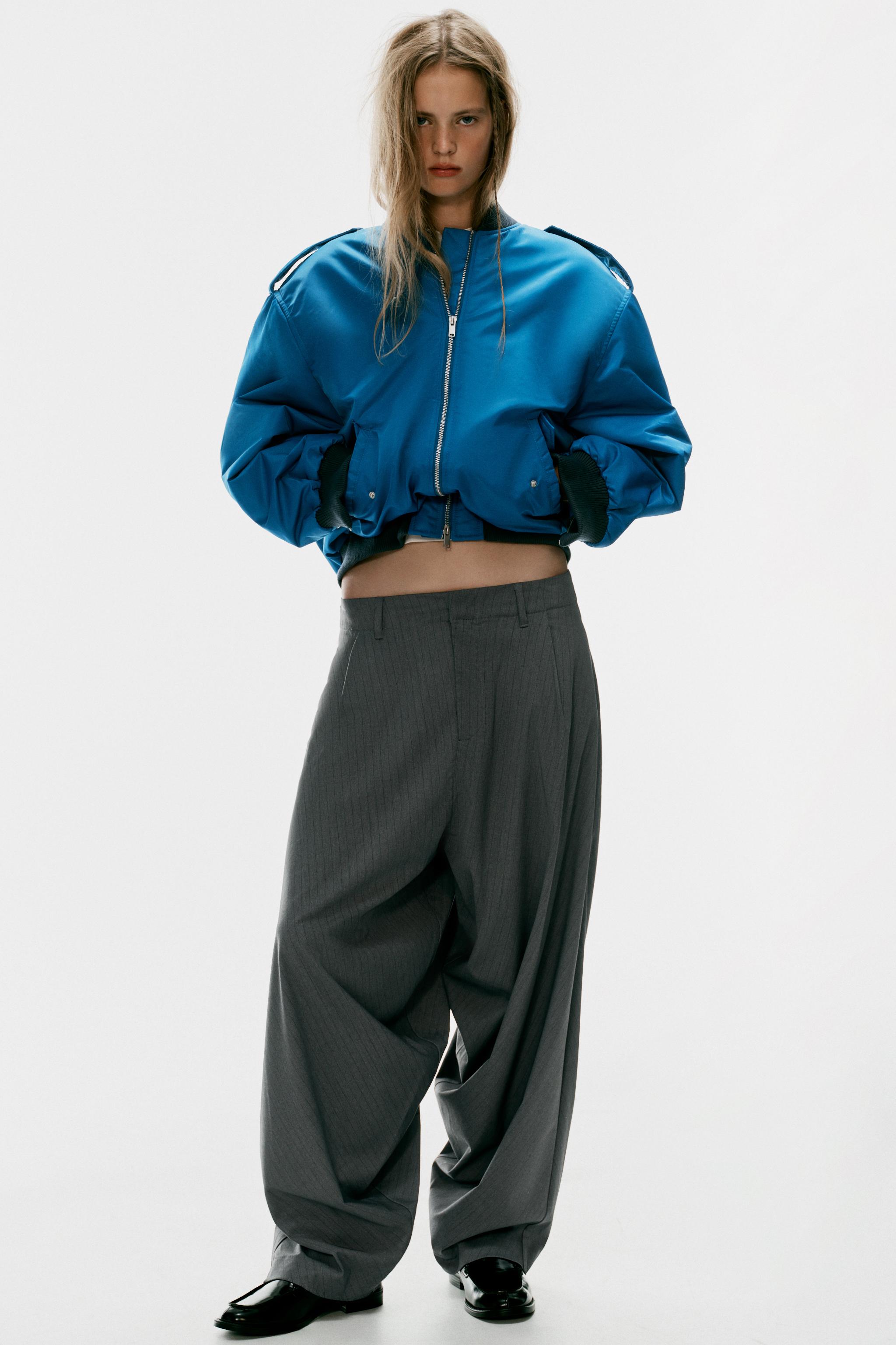 PINSTRIPE VOLUME TROUSERS — ZARA