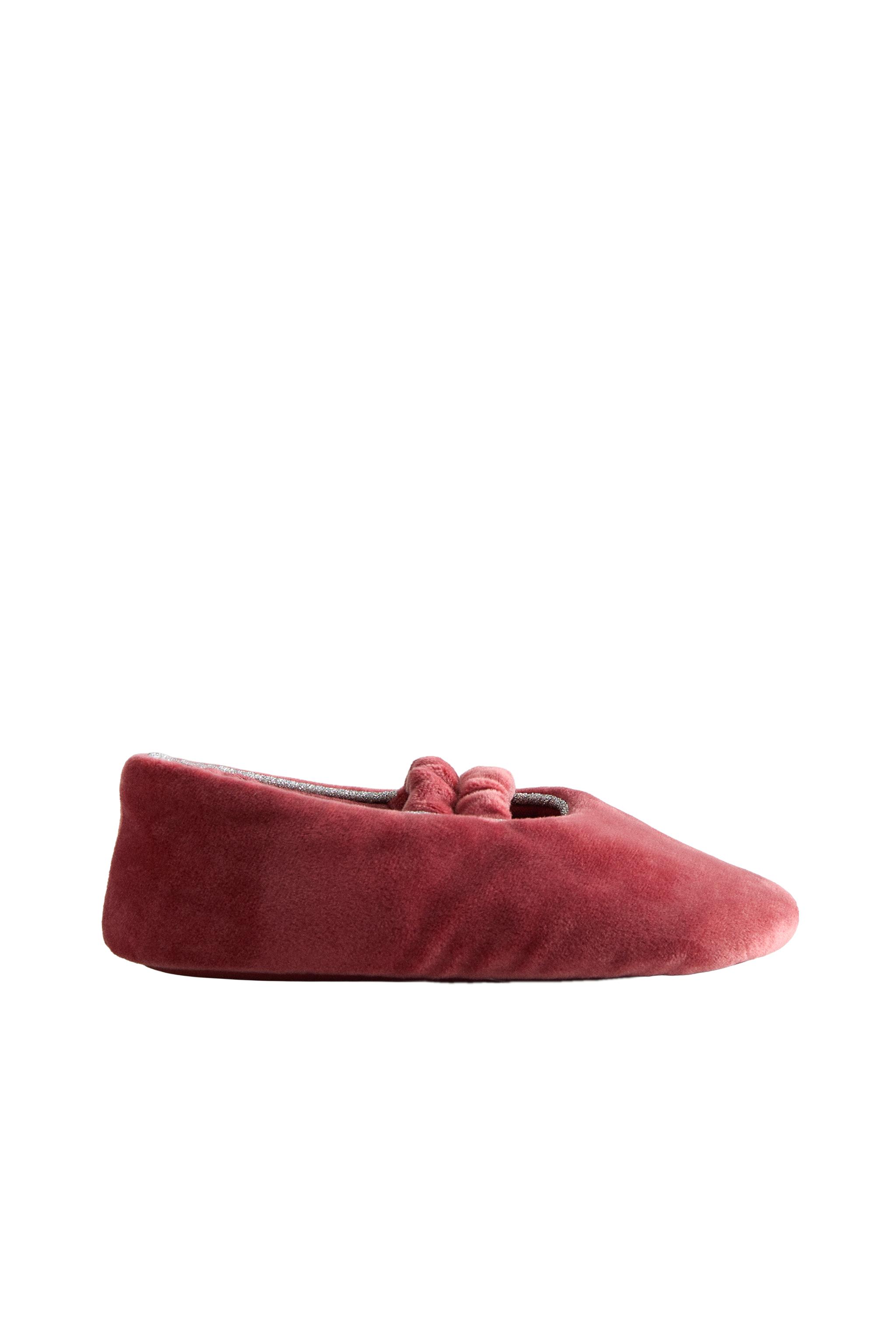ДЕТСКИЕ БАЛЕТКИ ИЗ БАРХАТА — ZARA