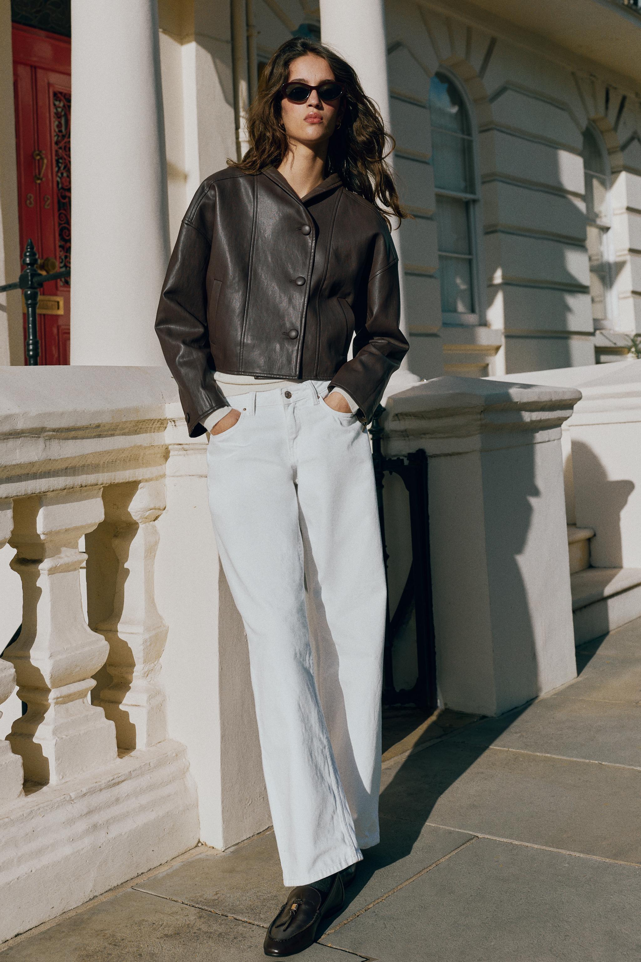 LEATHER EFFECT JACKET WITH BACK PLEATS — ZARA