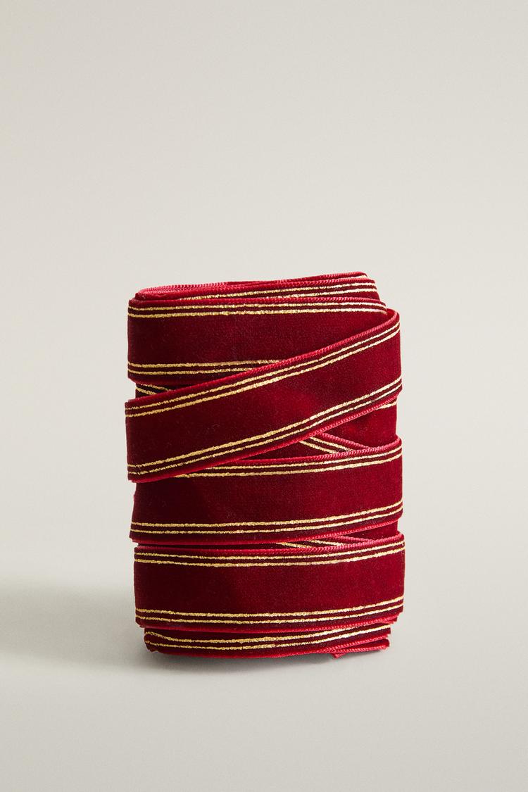 CHRISTMAS STRIPED VELVET RIBBON