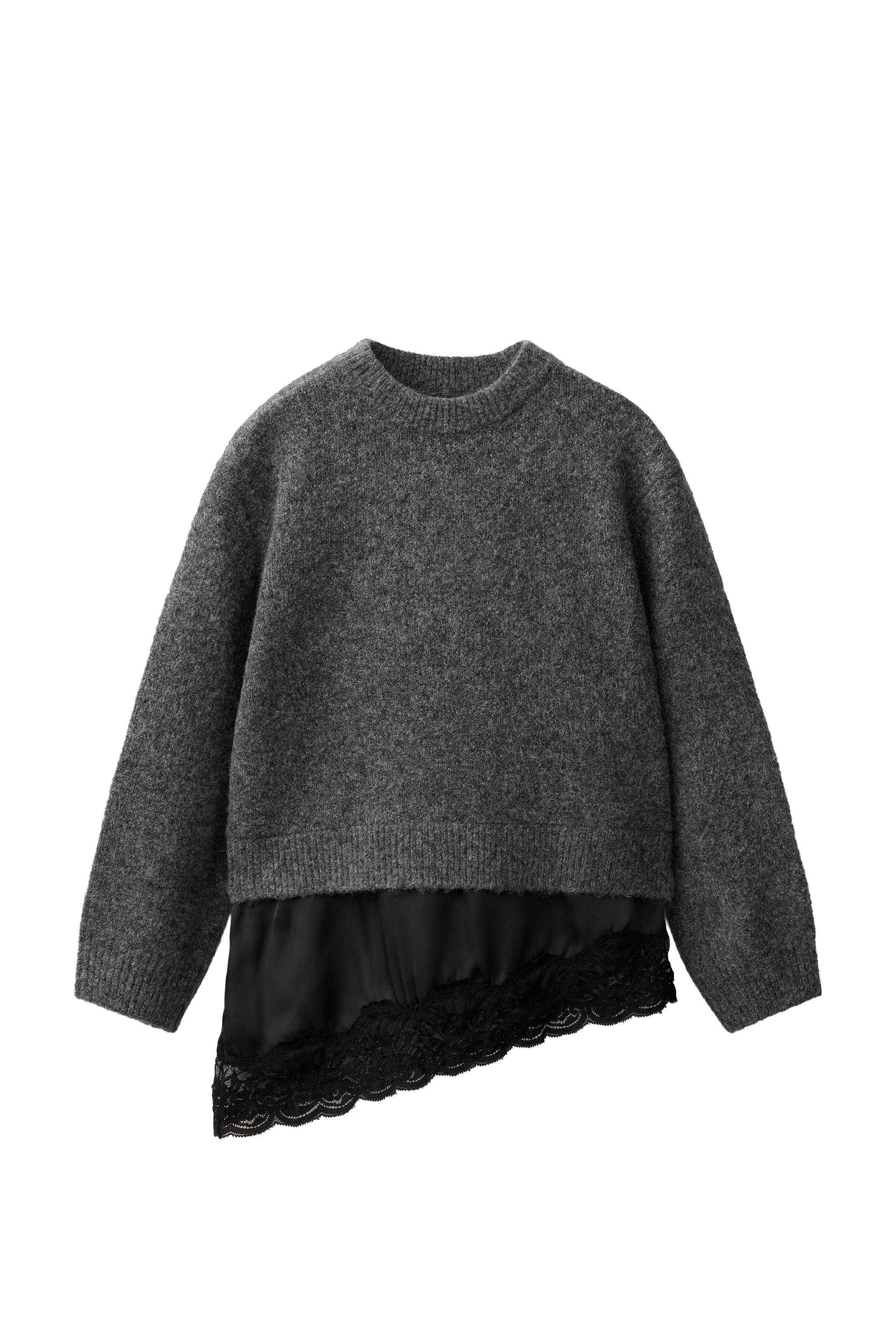 Джемпер с кружевной отделкой — ZARA