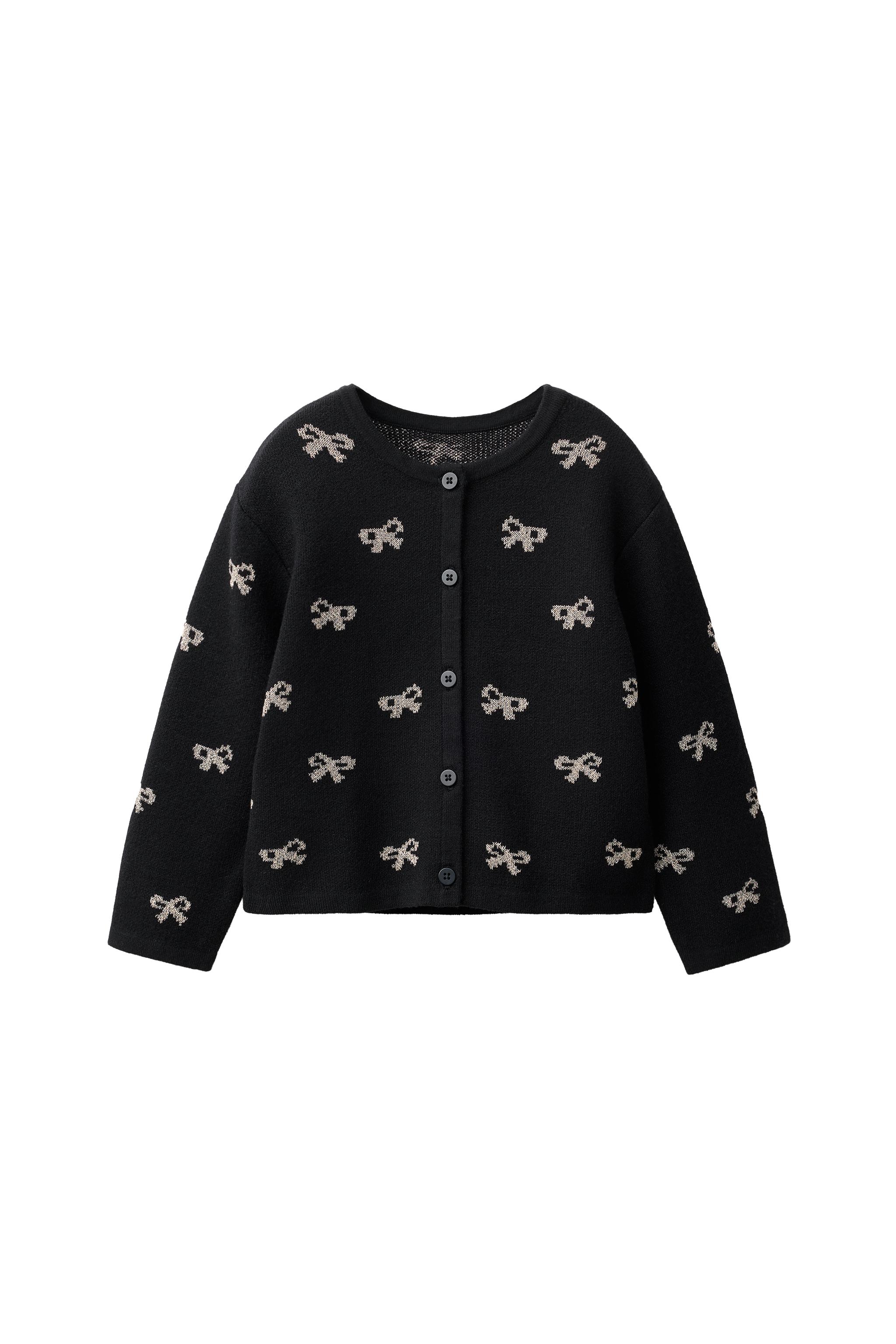 ЖАККАРДОВЫЙ КАРДИГАН С БАНТАМИ — ZARA