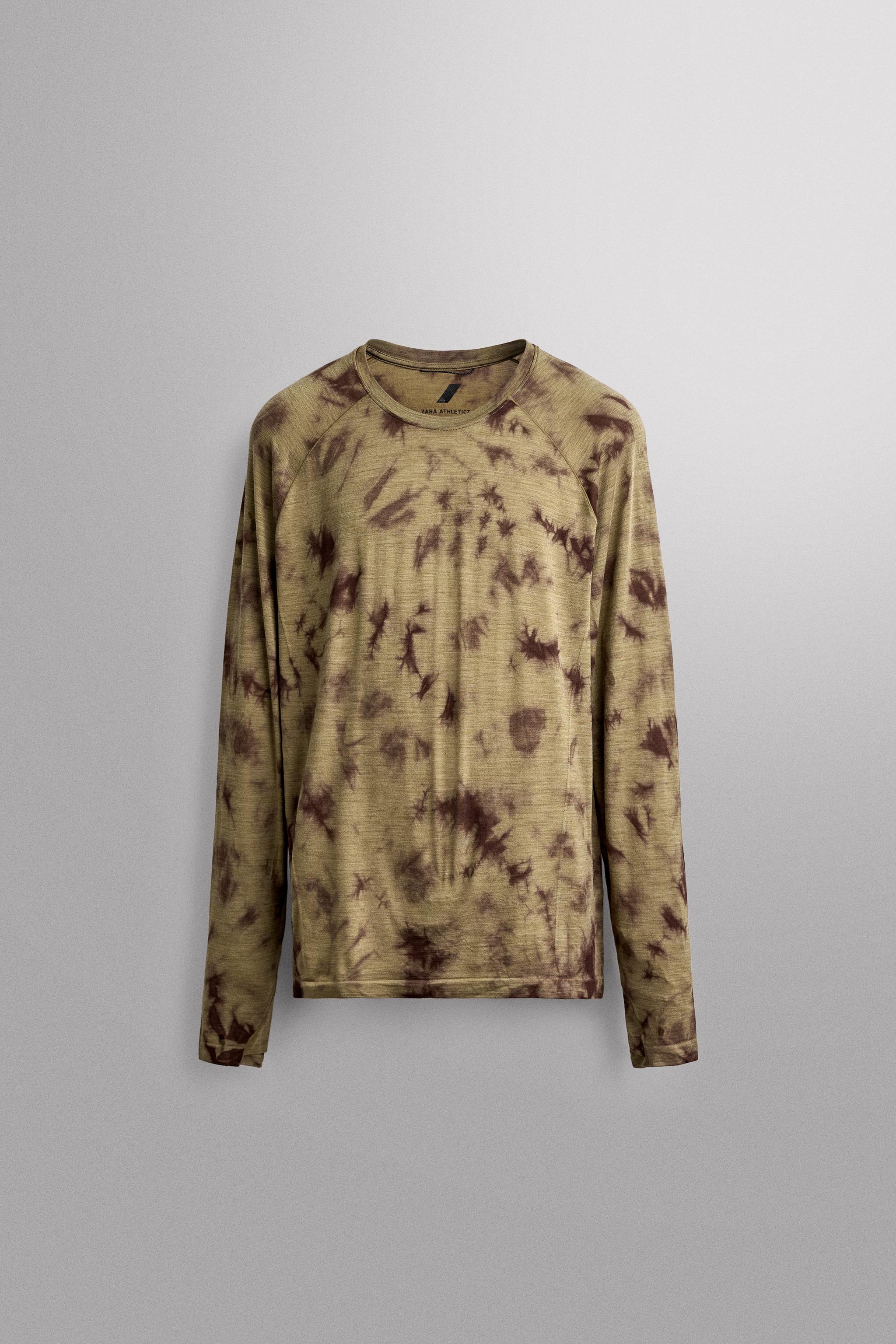 ФУТБОЛКА ИЗ ТЕХНИЧНОЙ ТКАНИ TIE DYE С ШЕРСТЬЮ — ZARA