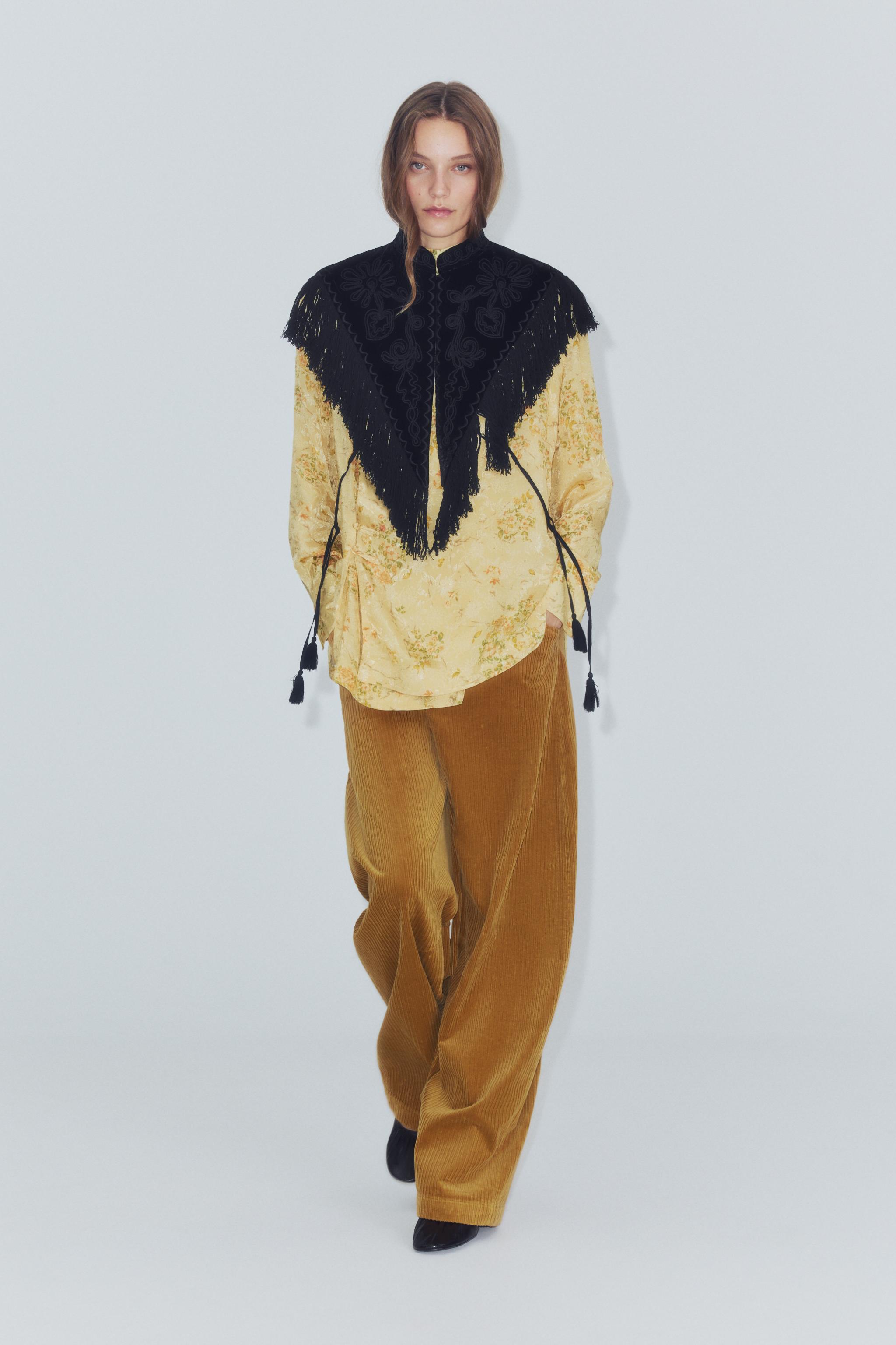 БАРХАТНЫЙ ЖИЛЕТ С ВЫШИВКОЙ И БАХРОМОЙ ZW COLLECTION — ZARA