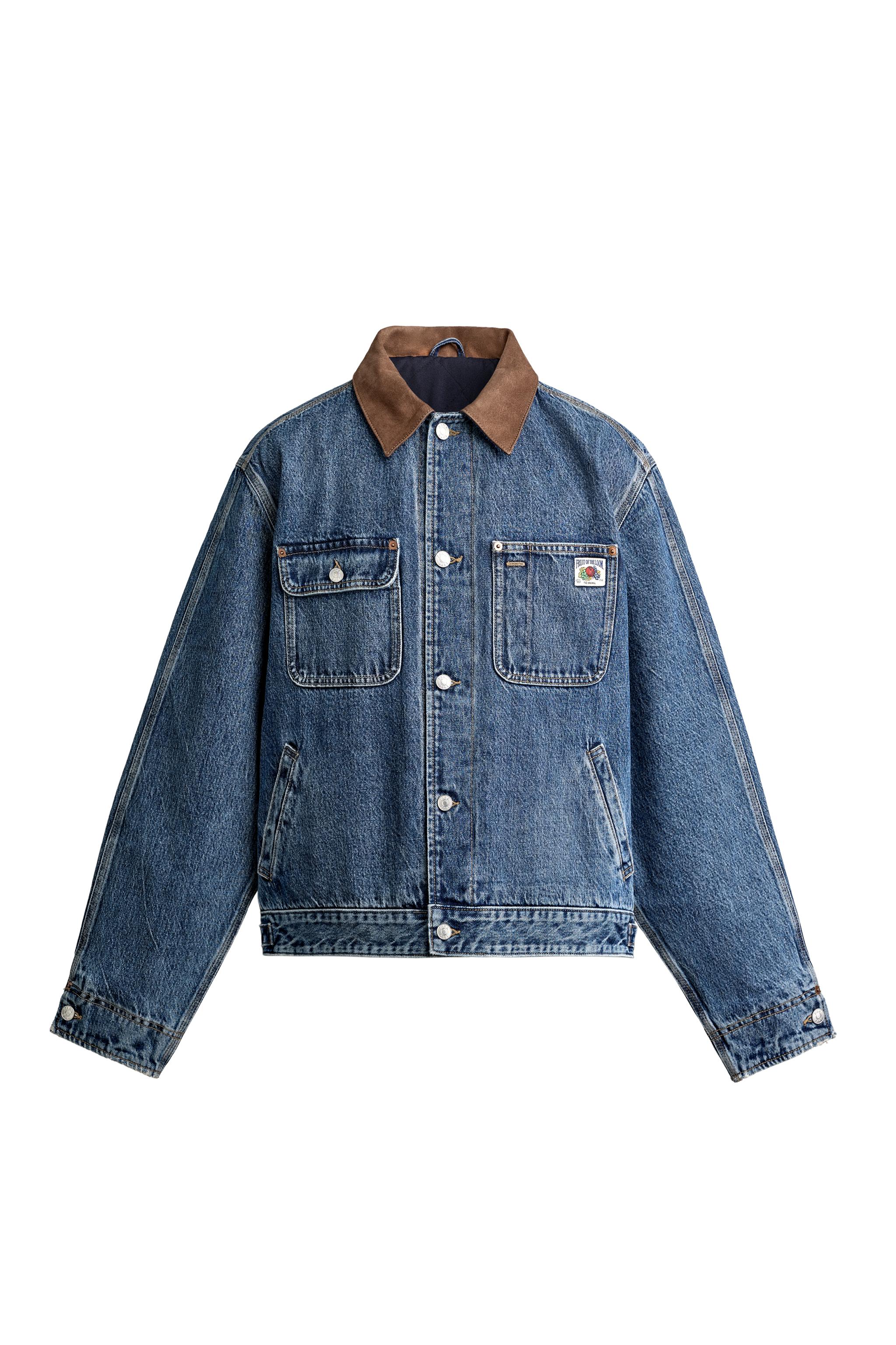 джинсовая куртка с контрастными заплатками — ZARA