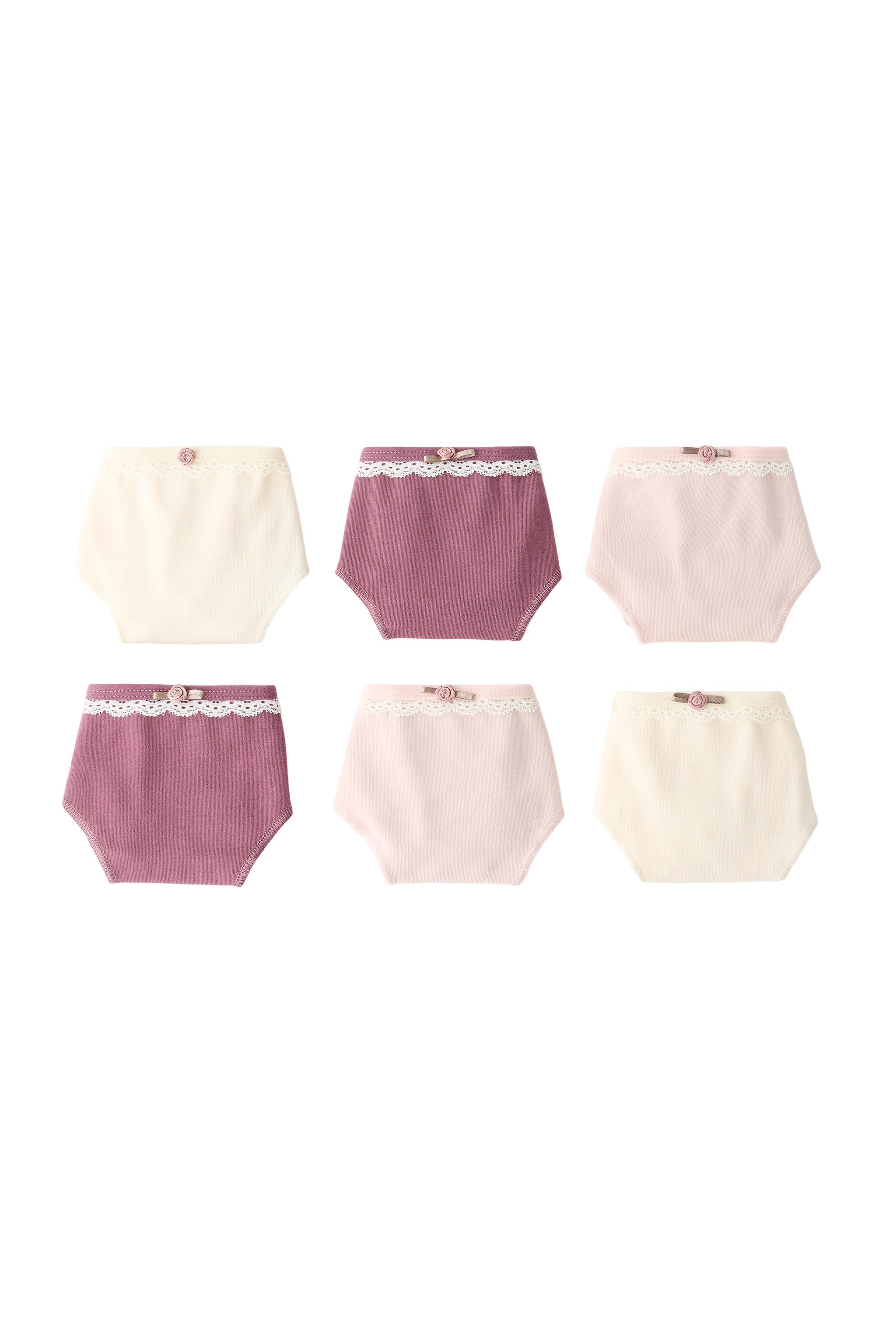 6-14 YEARS/ 6-PACK OF LACE AND FLOWER BRIEFS — ZARA