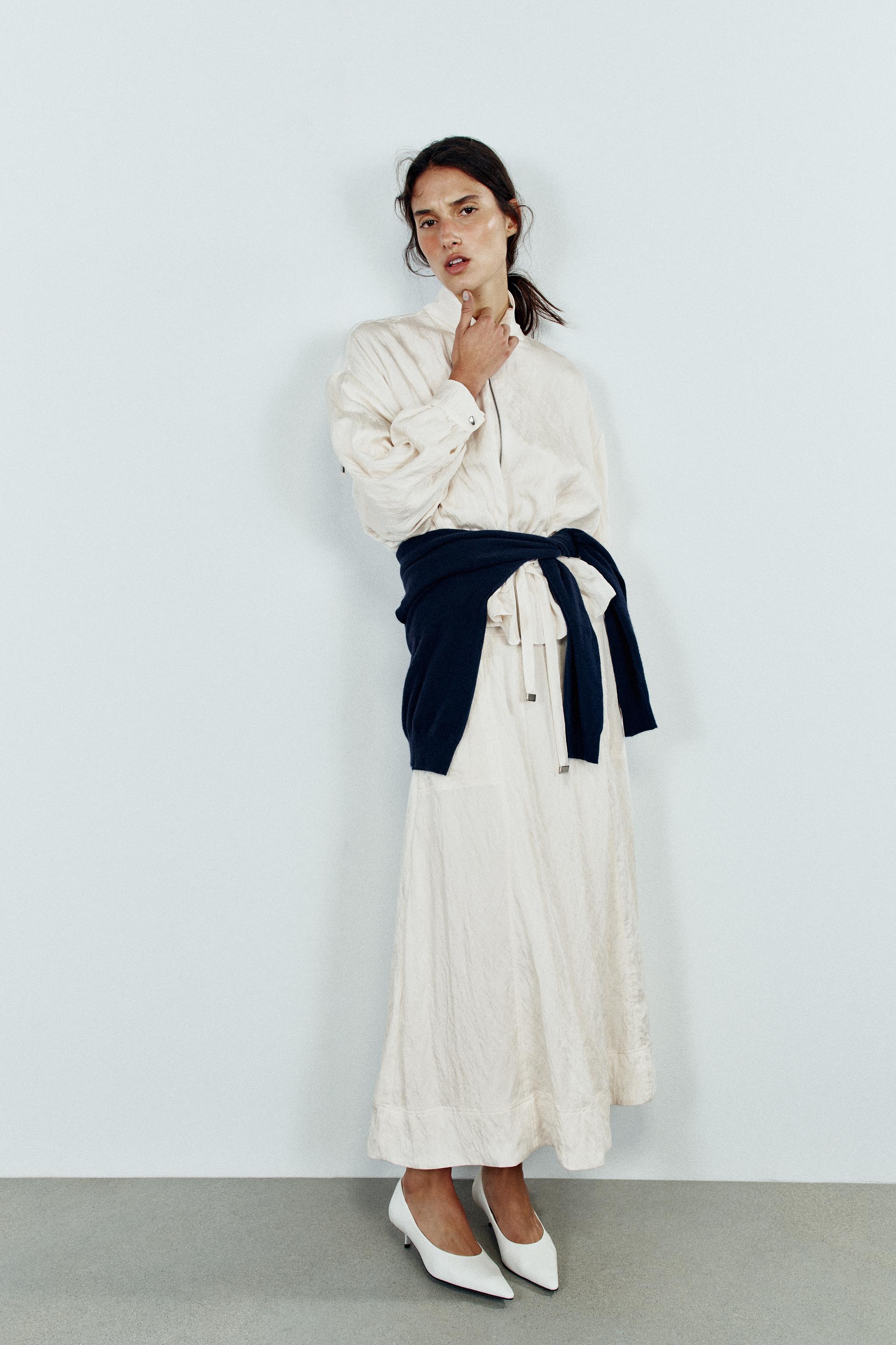 Бомбер с эффектом помятости на кулиске — ZARA