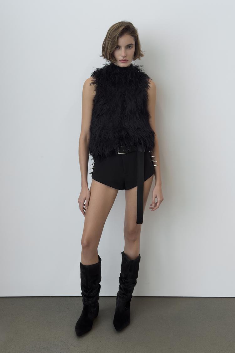 CATS MINI SHORTS WITH STUD BELT