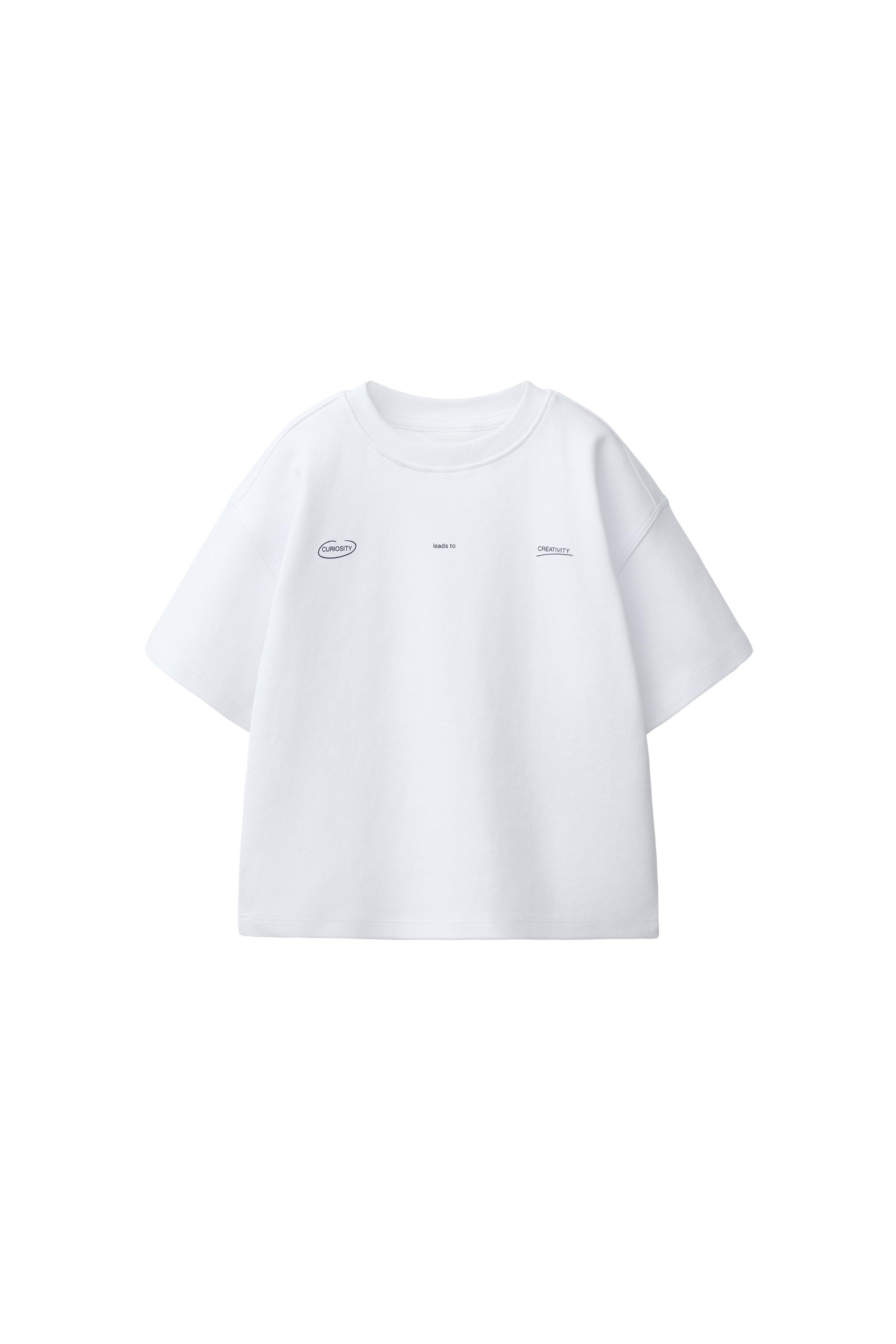 Футболка из интерлока со слоганом — ZARA