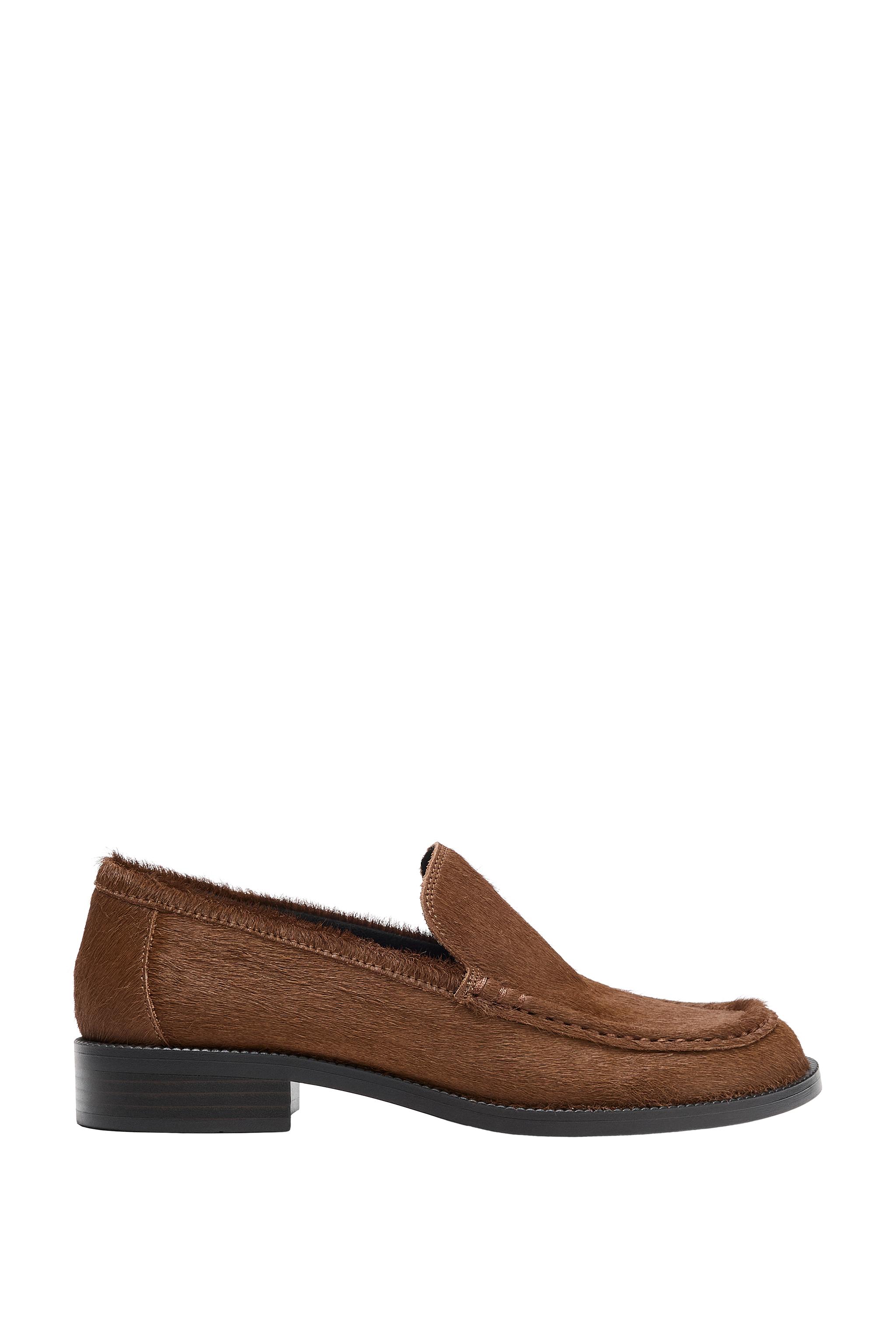 TEXTURED LEATHER LOAFERS — ZARA