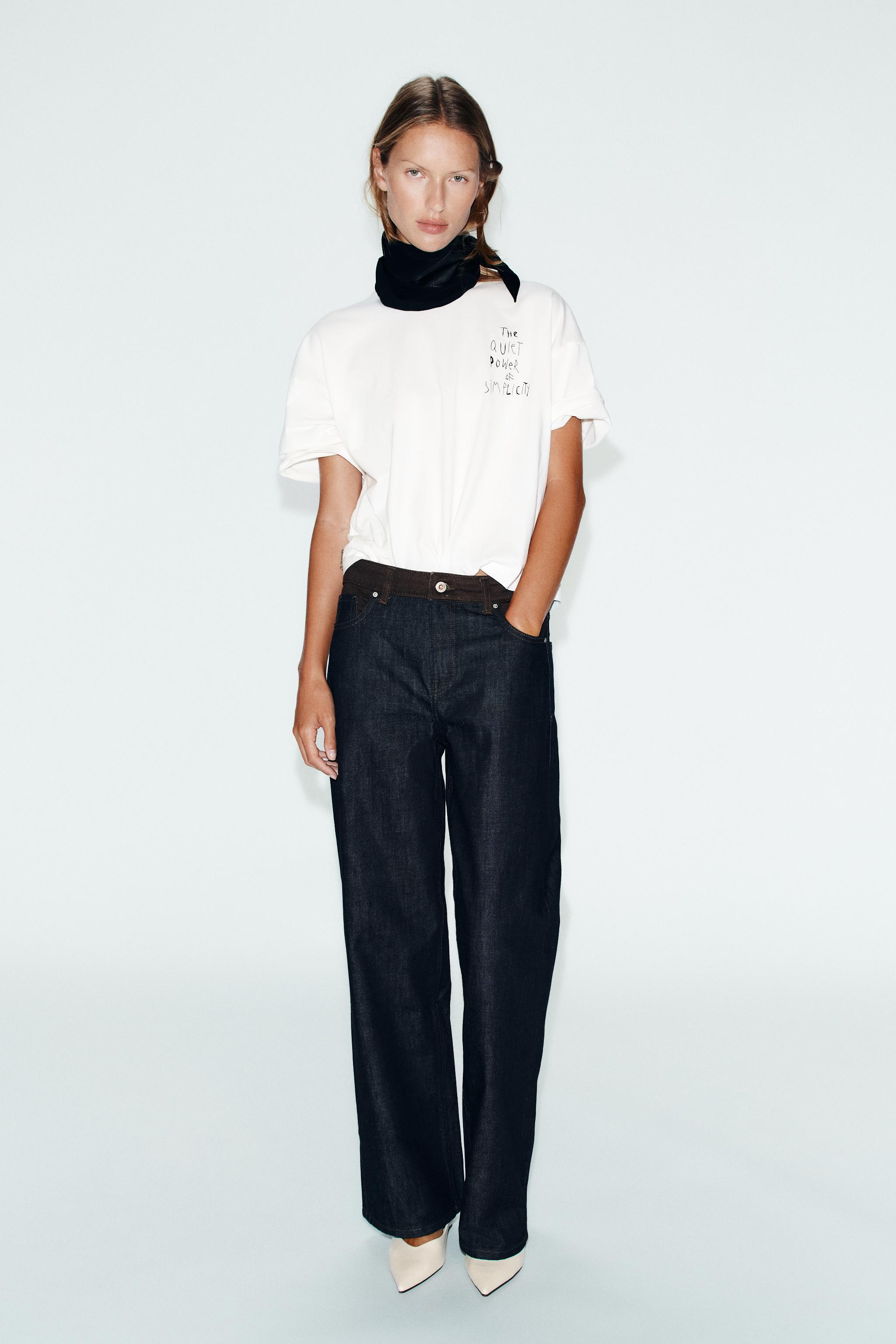 Футболка с коротким рукавом с текстовым принтом — ZARA