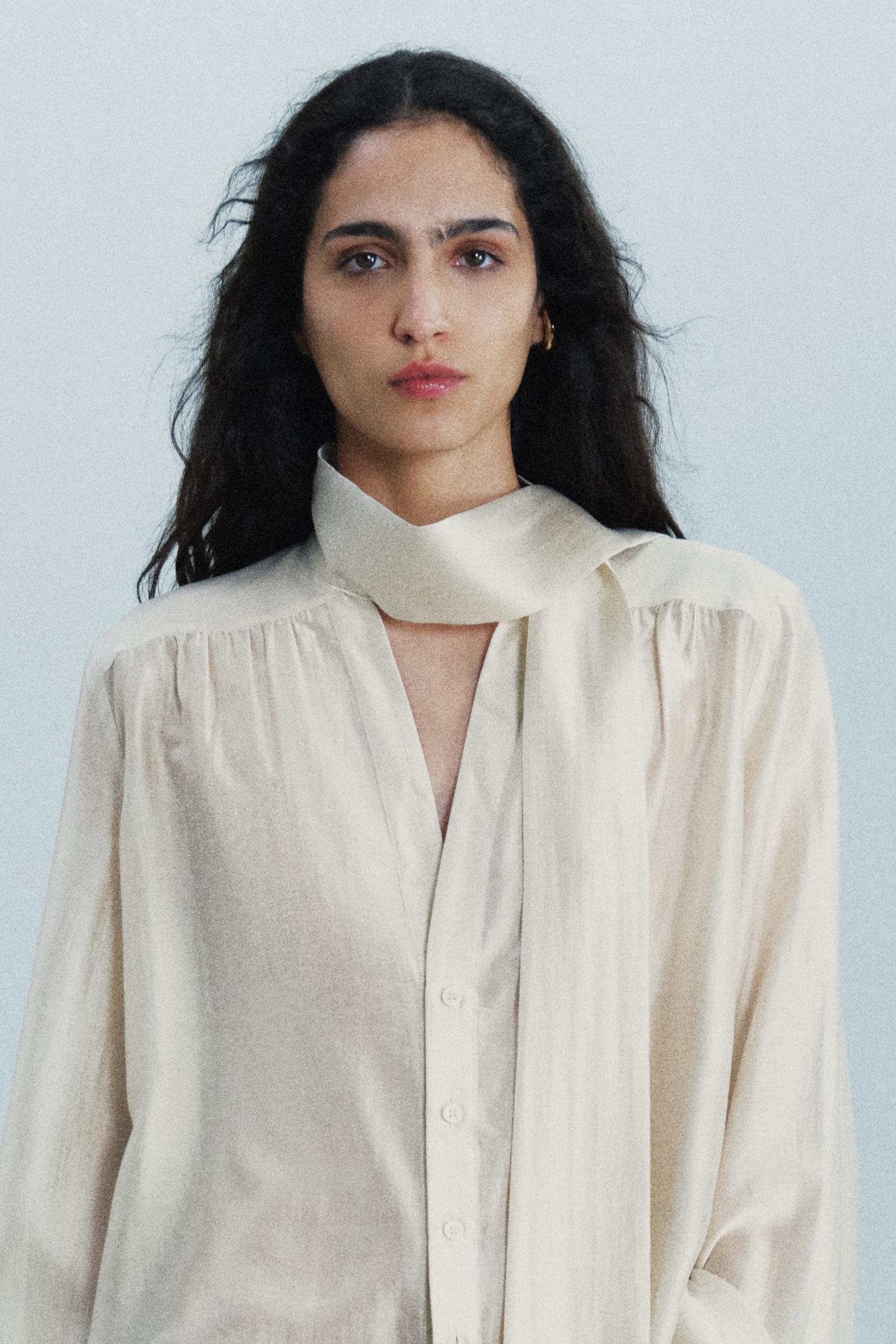 Рубашка ZW COLLECTION с шарфом — ZARA