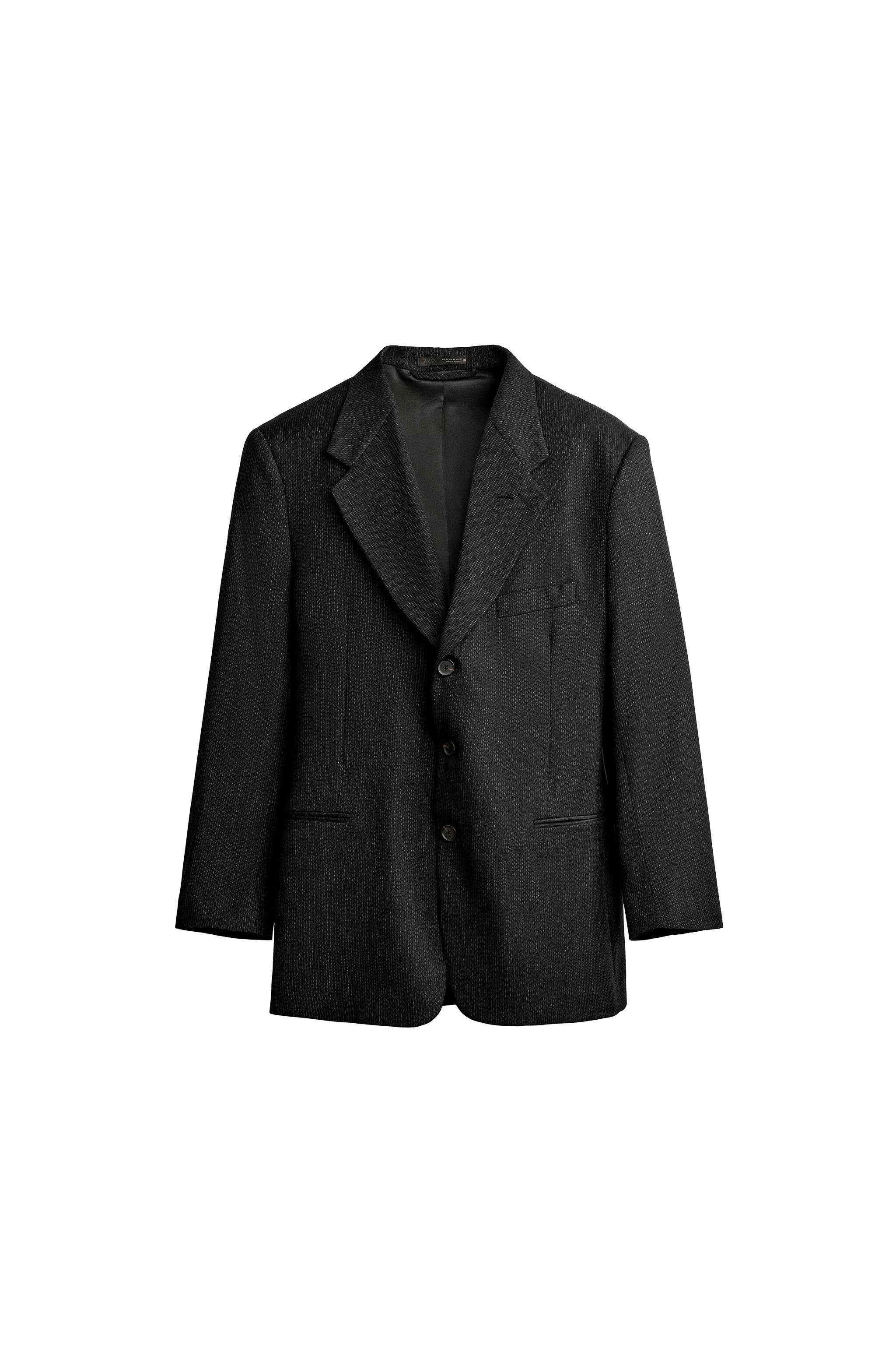 STRIPED RELAXED FIT SUIT BLAZER — ZARA