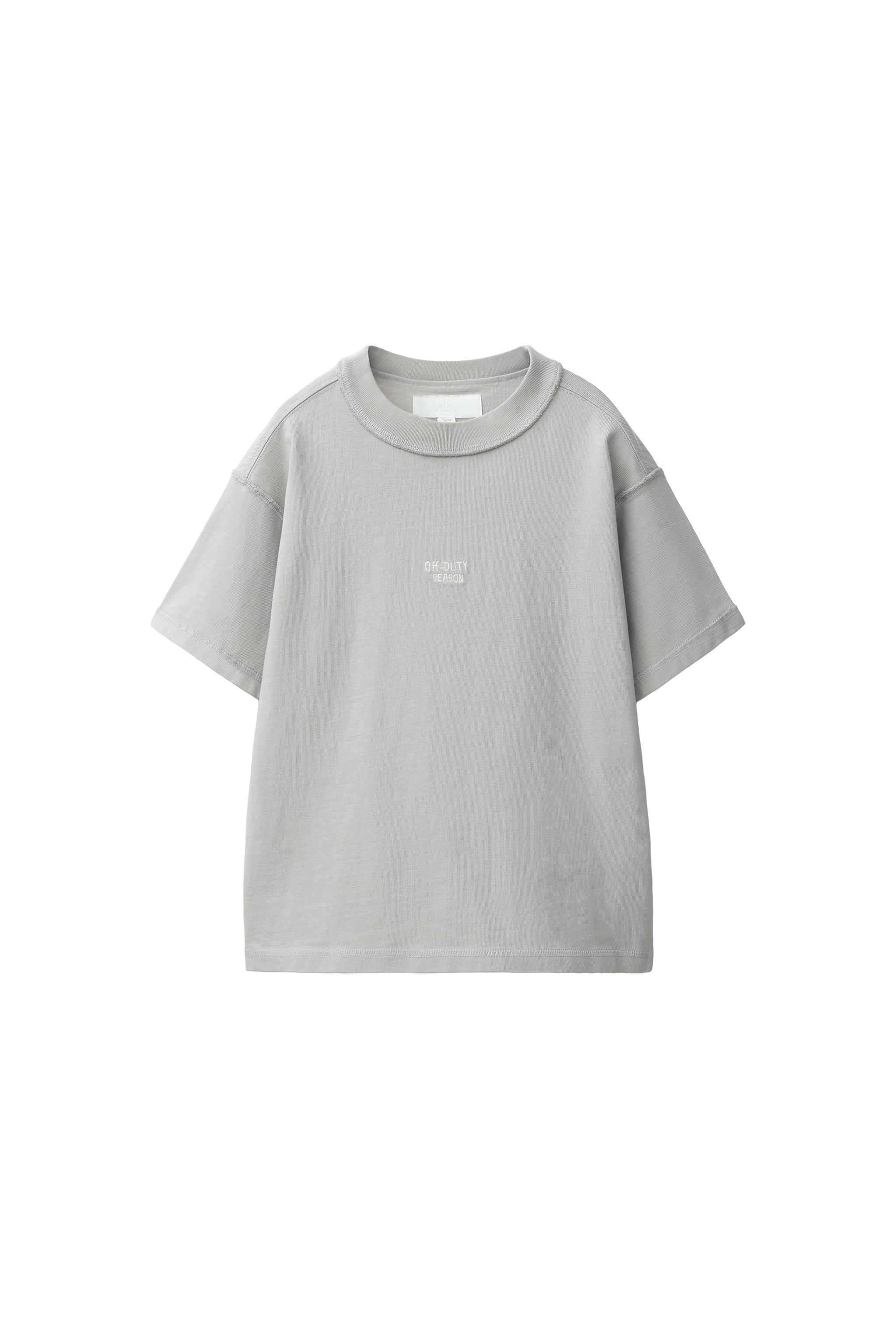 Футболка плотной вязки с вышитым слоганом — ZARA